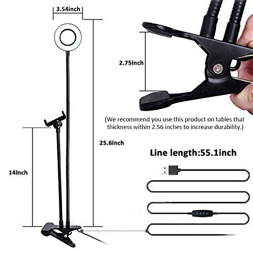 Webcam Light Stand for Live Stream, Selfie Ring Light with Webcam Mount for Logitech C925e, C922x, C930e,C922,C930,C920,C615,Brio 4K - Image 3