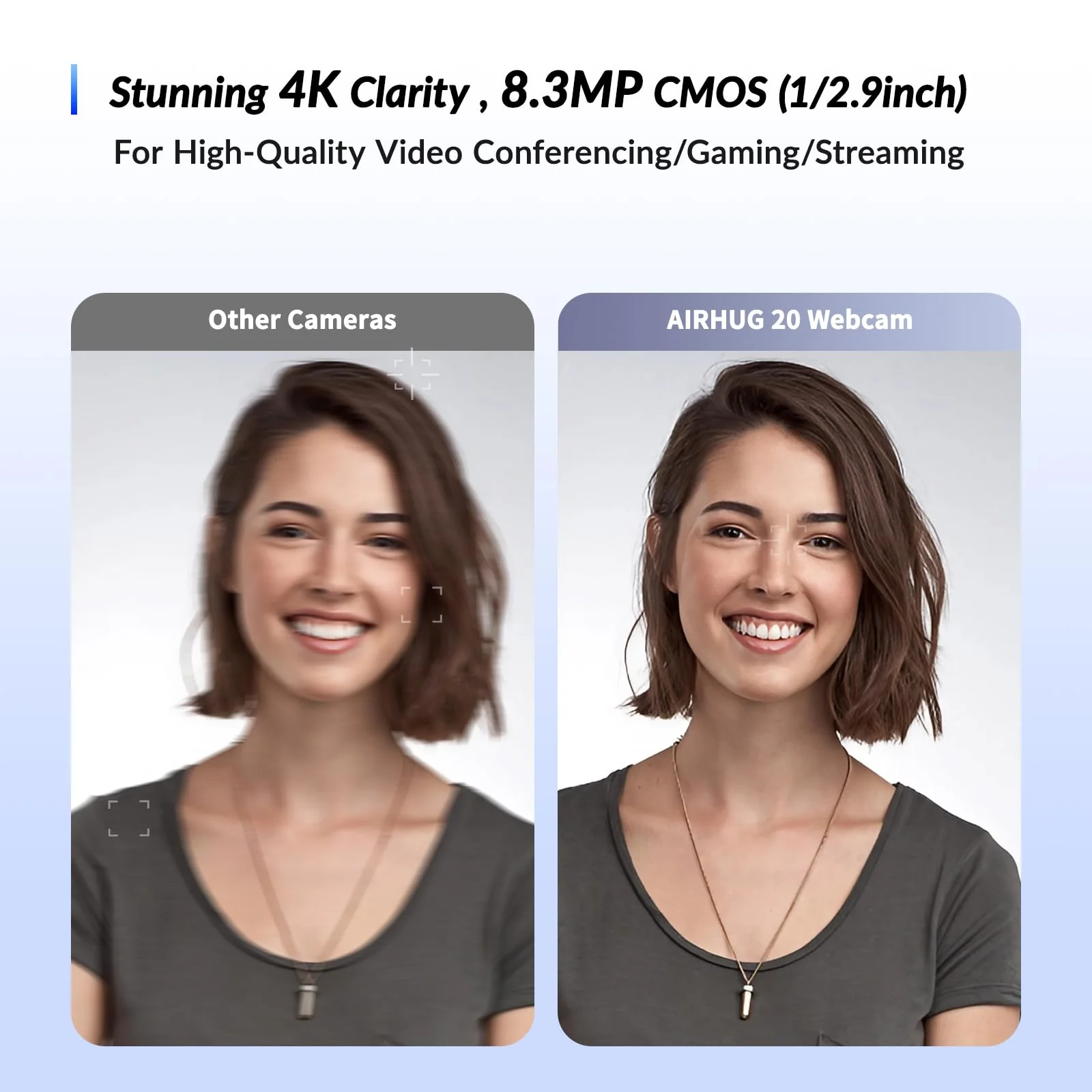Webcam No Mic with Privacy Cover, USB Web Cam for Computer and Laptop Plug & Play, Web Camera without Audio, 78° Wide-Angle,for Streaming and Conferencing (4K Webcam No Mic) 4K Webcam No Mic - Image 2