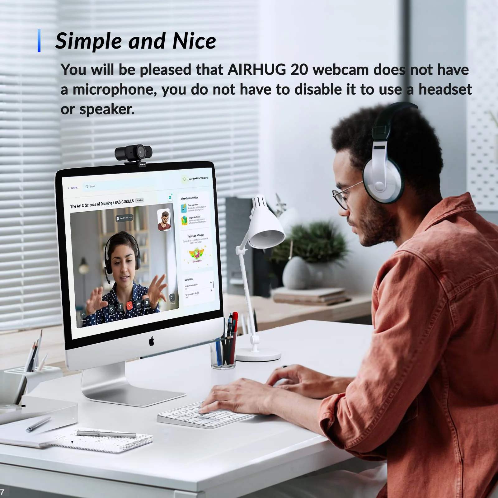 Webcam No Mic with Privacy Cover, USB Web Cam for Computer and Laptop Plug & Play, Web Camera without Audio, 78° Wide-Angle,for Streaming and Conferencing (4K Webcam No Mic) 4K Webcam No Mic - Image 4