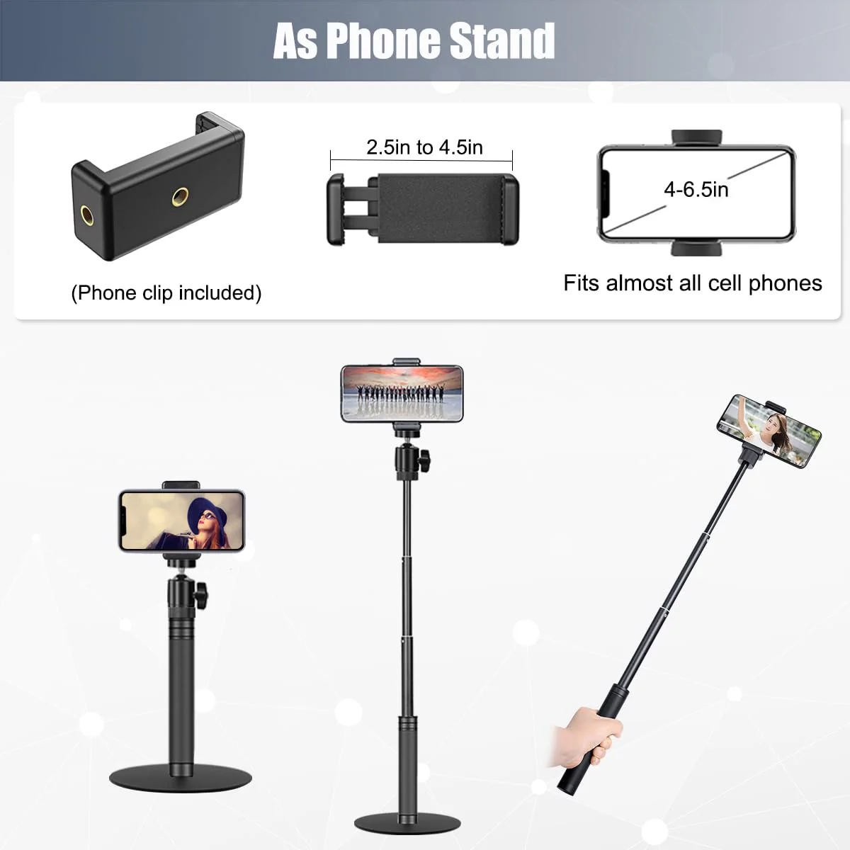 Webcam Stand, 28 Inch Web Cam Stand for Desk, Adjustable Webcam Mount Camera Stand for Logitech Webcam C922 C930e C920S C920 C615 C960 C920x BRIO 4K NexiGo N60 and Others - Image 6