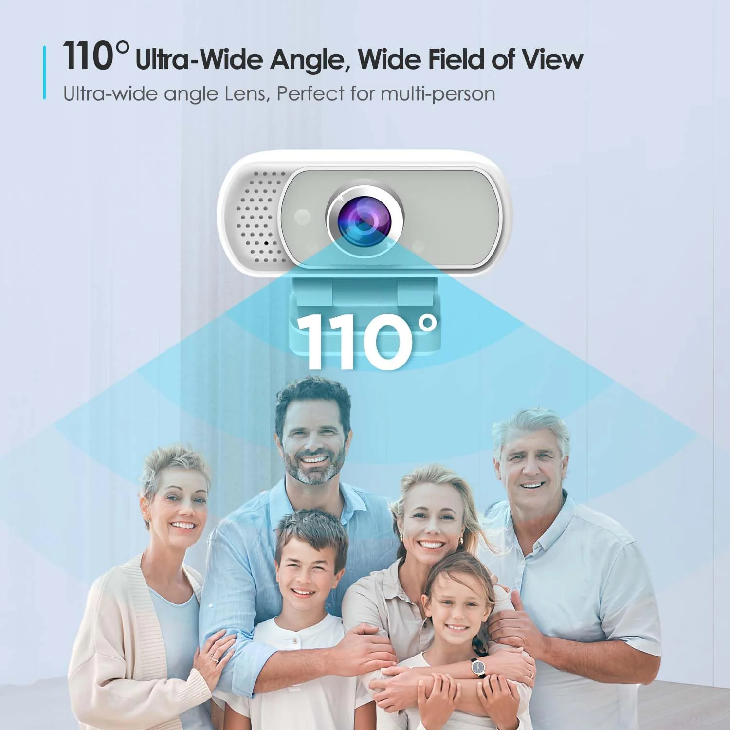 Webcam with Tripod Privacy Shutter: 1080P FHD Web Camera with Mic, Plug & Play USB A USB C Webcam with Stand, White Wide Angle Noise-Canceling Microphone Compact Web Cam for Online Meeting Classes White USB-C Webcam Cover & Tripod - Image 2