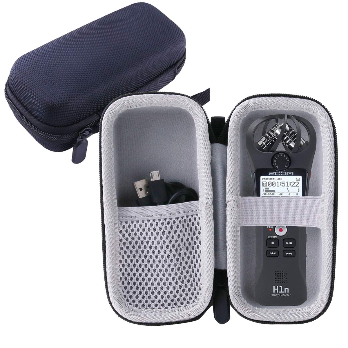 WERJIA Hard EVA Travel Case Fits Zoom H1n/ZH1 H1 Handy Recorder (Black) black