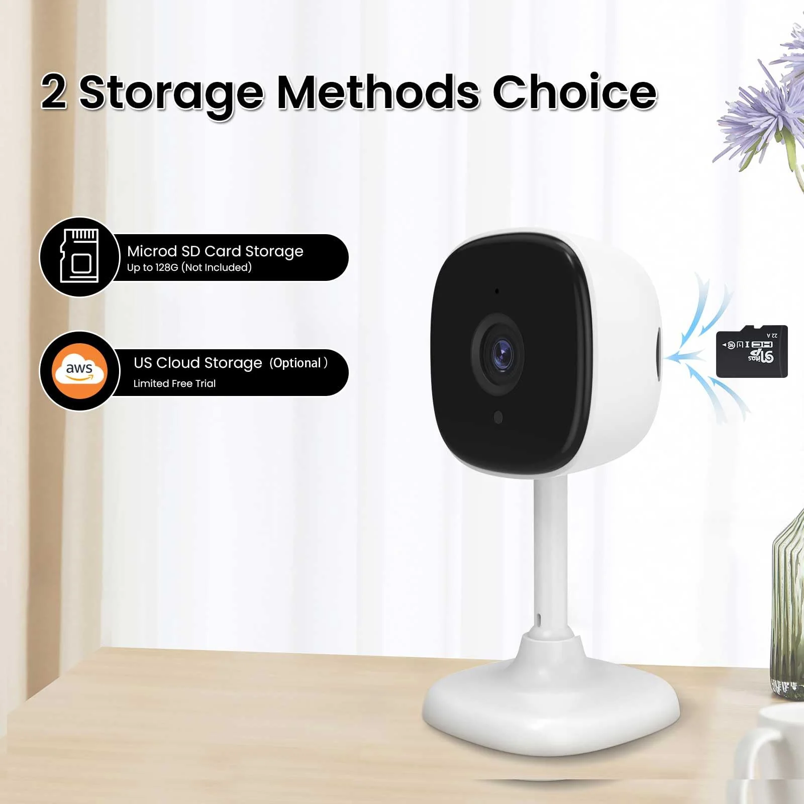 WiFi Indoor Camera for Home Security, 24/7 Recording Camera for Office/House/Apartment Surveillance,SD Card/Cloud Storage, 2-Way Audio,Night Vision,AI Detection, Alexa/Google Assistant Supported 1 Pack (2.4G WIFI) - Image 7