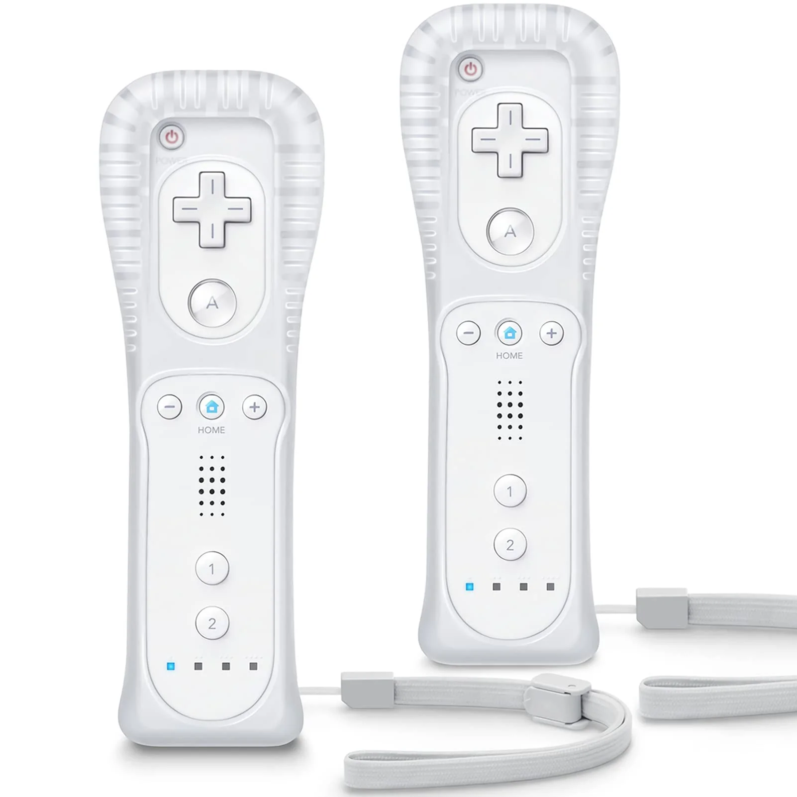 Wii Controller 2 Pack, Wii Remote Controller, with Silicone Case and Wrist Strap, Remote Controller for Wii/Wii U, White
