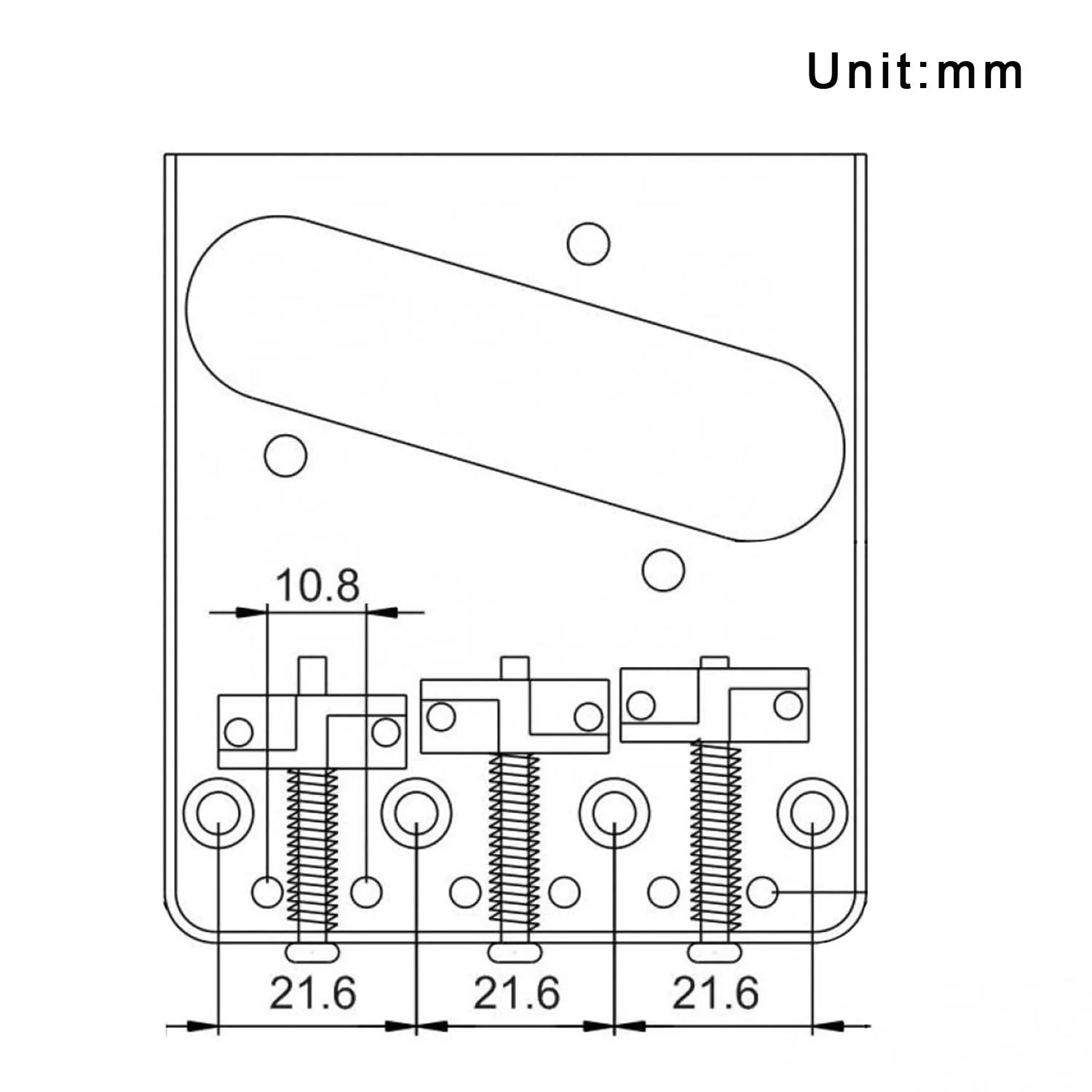 Wilkinson Guitar Bridge Compensated Brass Saddles Set (3pcs) Barrel-Style Bridge Saddle for Tele Vintage Electric Guitar Replacement Part - Image 4