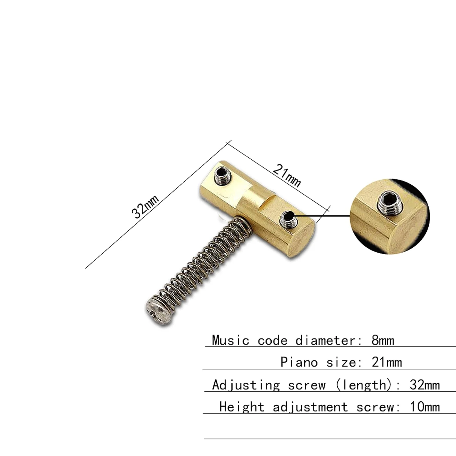 Wilkinson Guitar Bridge Compensated Brass Saddles Set (3pcs) Barrel-Style Bridge Saddle for Tele Vintage Electric Guitar Replacement Part - Image 5