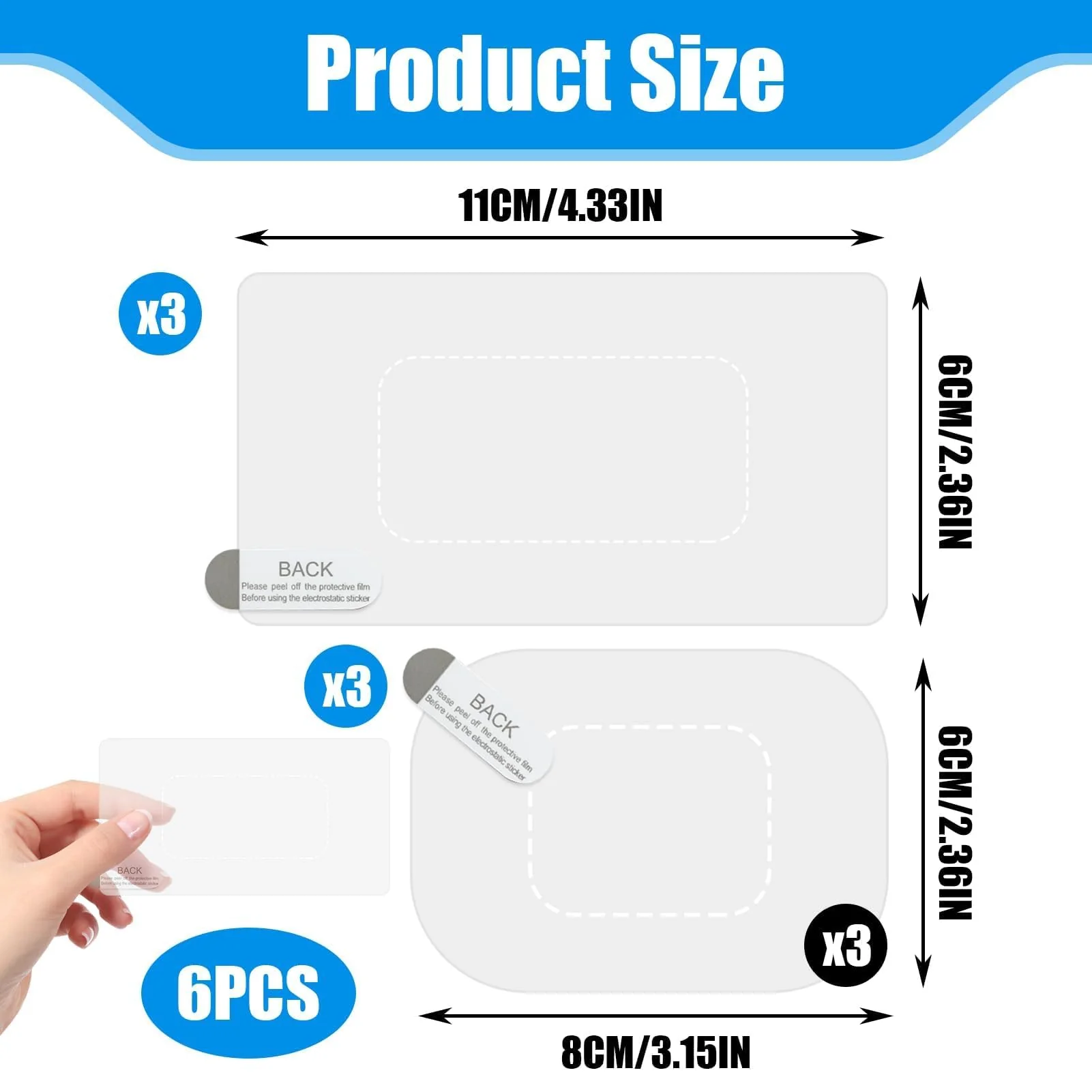 Windshield Dashcam Stickers, Sturdy Electrostatic Stickers Easily Prevent Scratching & Falling, Transparent Windshield Film for Mounting Dash Cam Phone Projection Screen - Image 2
