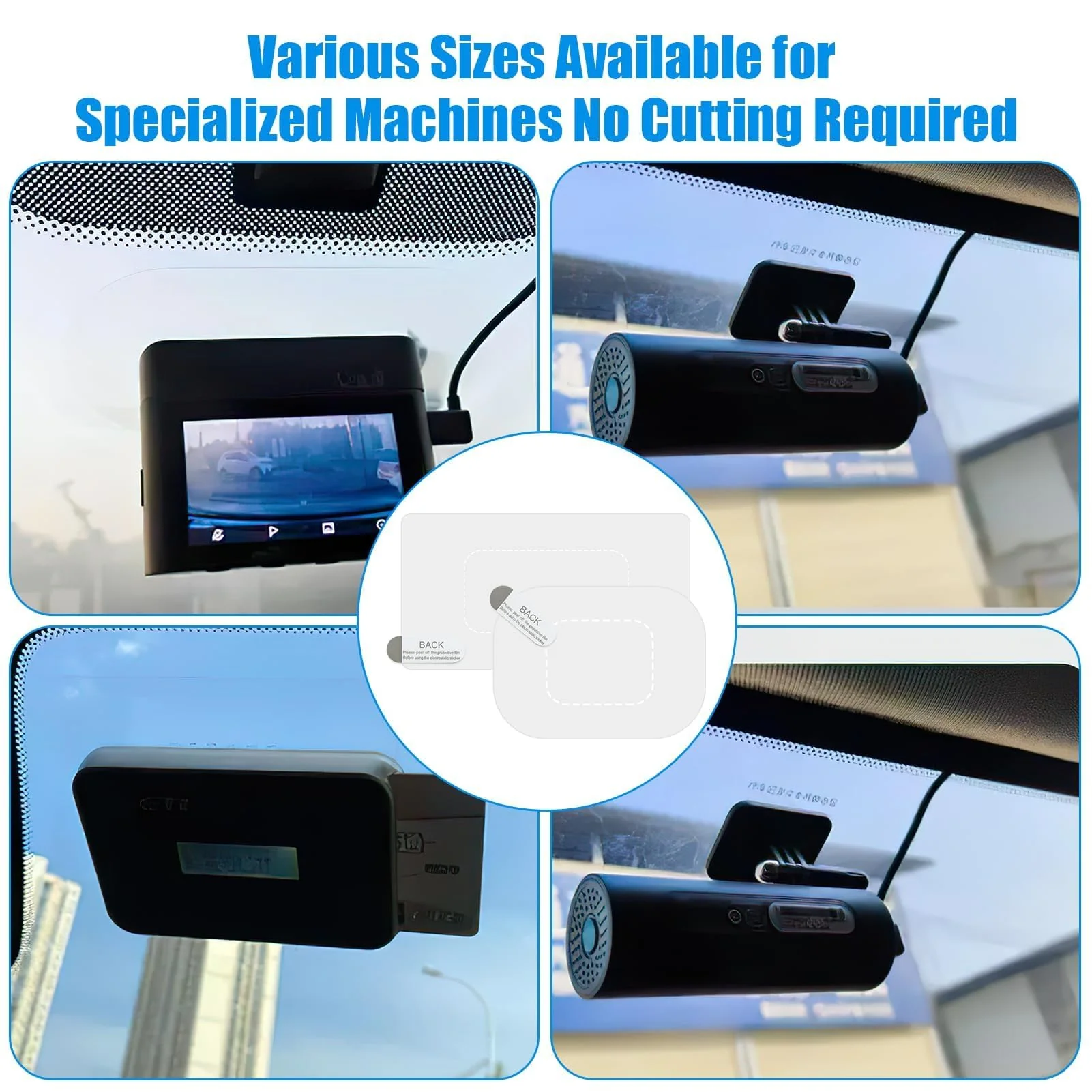 Windshield Dashcam Stickers, Sturdy Electrostatic Stickers Easily Prevent Scratching & Falling, Transparent Windshield Film for Mounting Dash Cam Phone Projection Screen - Image 3