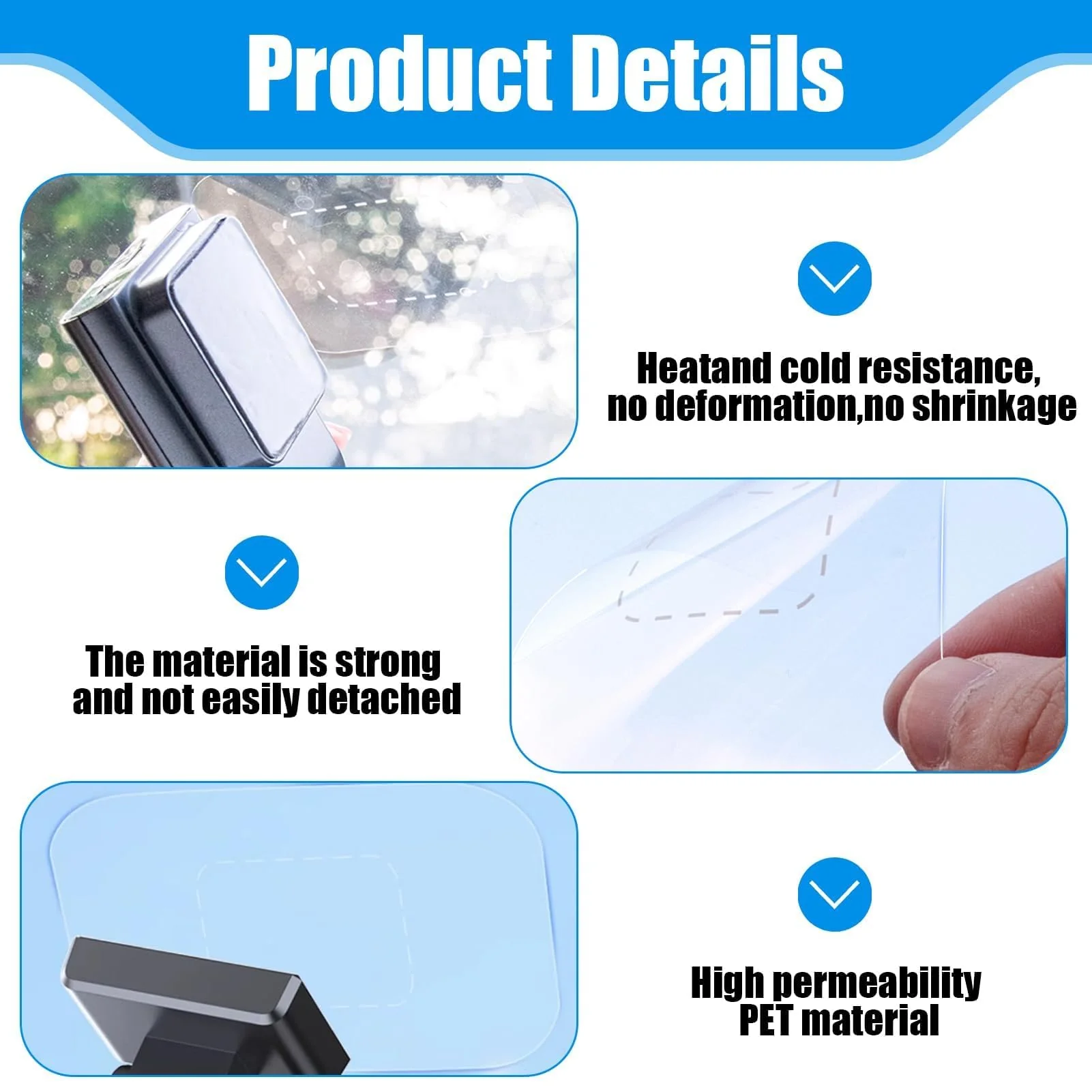 Windshield Dashcam Stickers, Sturdy Electrostatic Stickers Easily Prevent Scratching & Falling, Transparent Windshield Film for Mounting Dash Cam Phone Projection Screen - Image 4