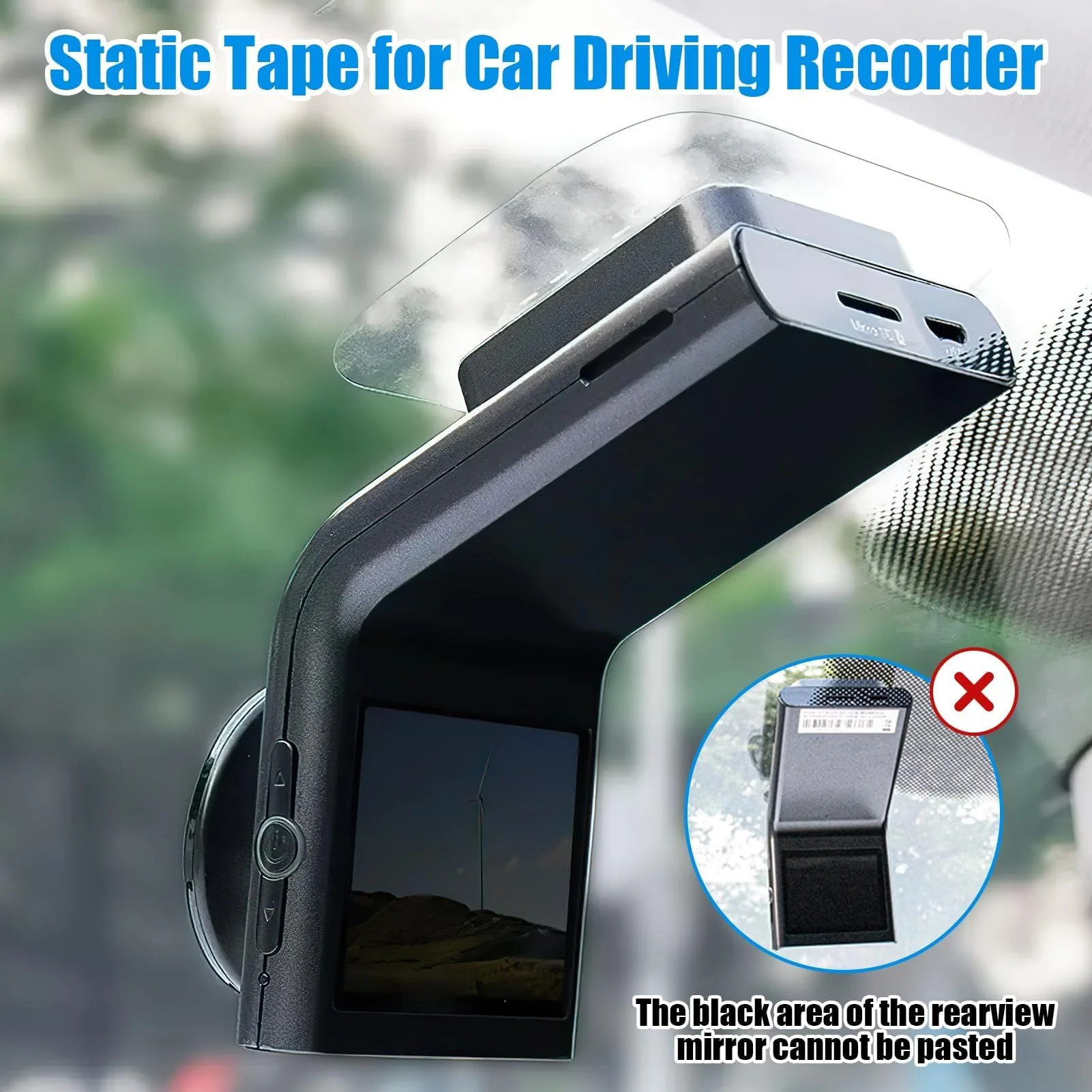 Windshield Dashcam Stickers, Sturdy Electrostatic Stickers Easily Prevent Scratching & Falling, Transparent Windshield Film for Mounting Dash Cam Phone Projection Screen - Image 6