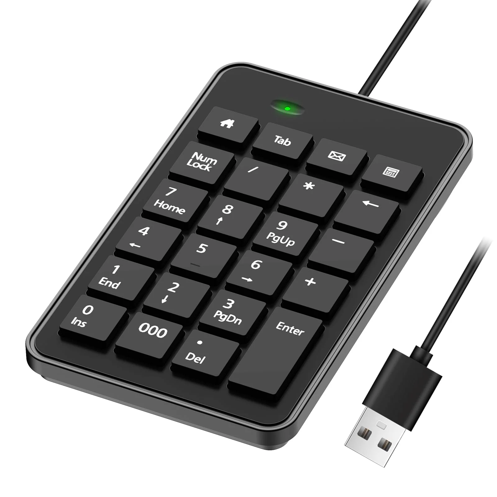 Wired 10-Key USB Keypad Number Pad – Portable Numeric Keypad Keyboard for Laptop, PC and Desktop | Computer Accessories Numpad for ChromeBook Surface Notebook MateBook - Essential Office Data Entry