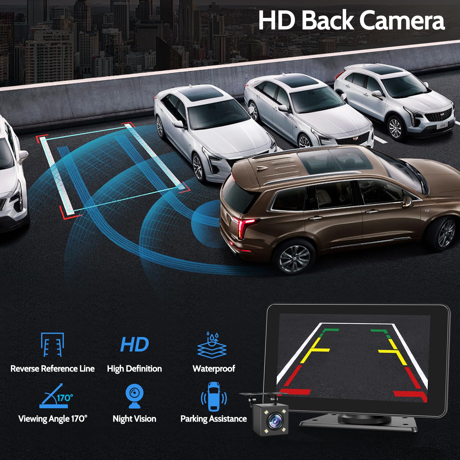 Wireless Apple Carplay Screen for Car, 7" HD Touchscreen with Portable Apple Carplay & Android Auto Car Stereo with Backup Camera, GPS Navigation/Mirror Link/Voice Control/Bluetooth 7inches - Image 5