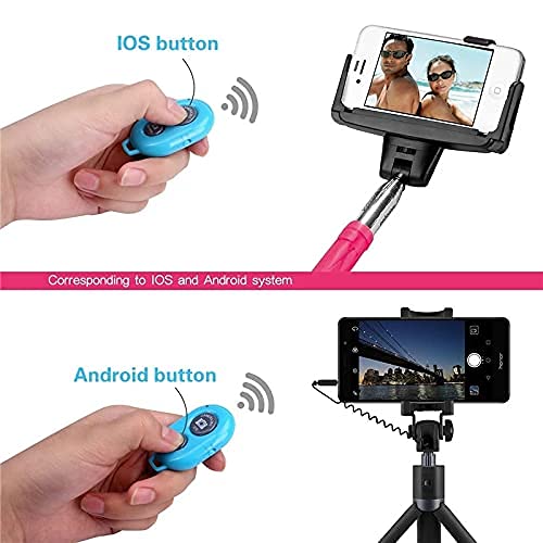Wireless Camera Shutter Remote Control for Smart Phones- Compatible with iOS/Android (Pink+Green+White+Black) Pink+Green+White+Black - Image 6