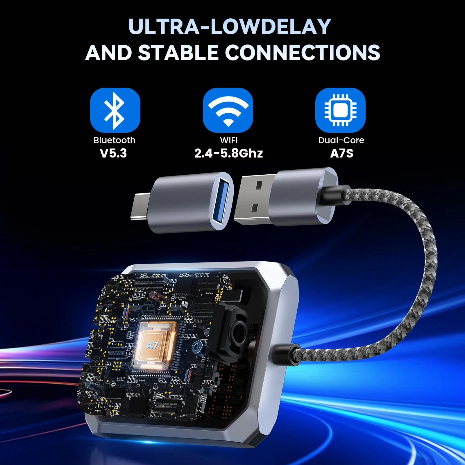 Wireless CarPlay Adapter, Converts Wired to Wireless Carplay Plug & Play Dongle Wireless Control for iPhone 8 or Above & OEM Wired CarPlay Cars - Image 5