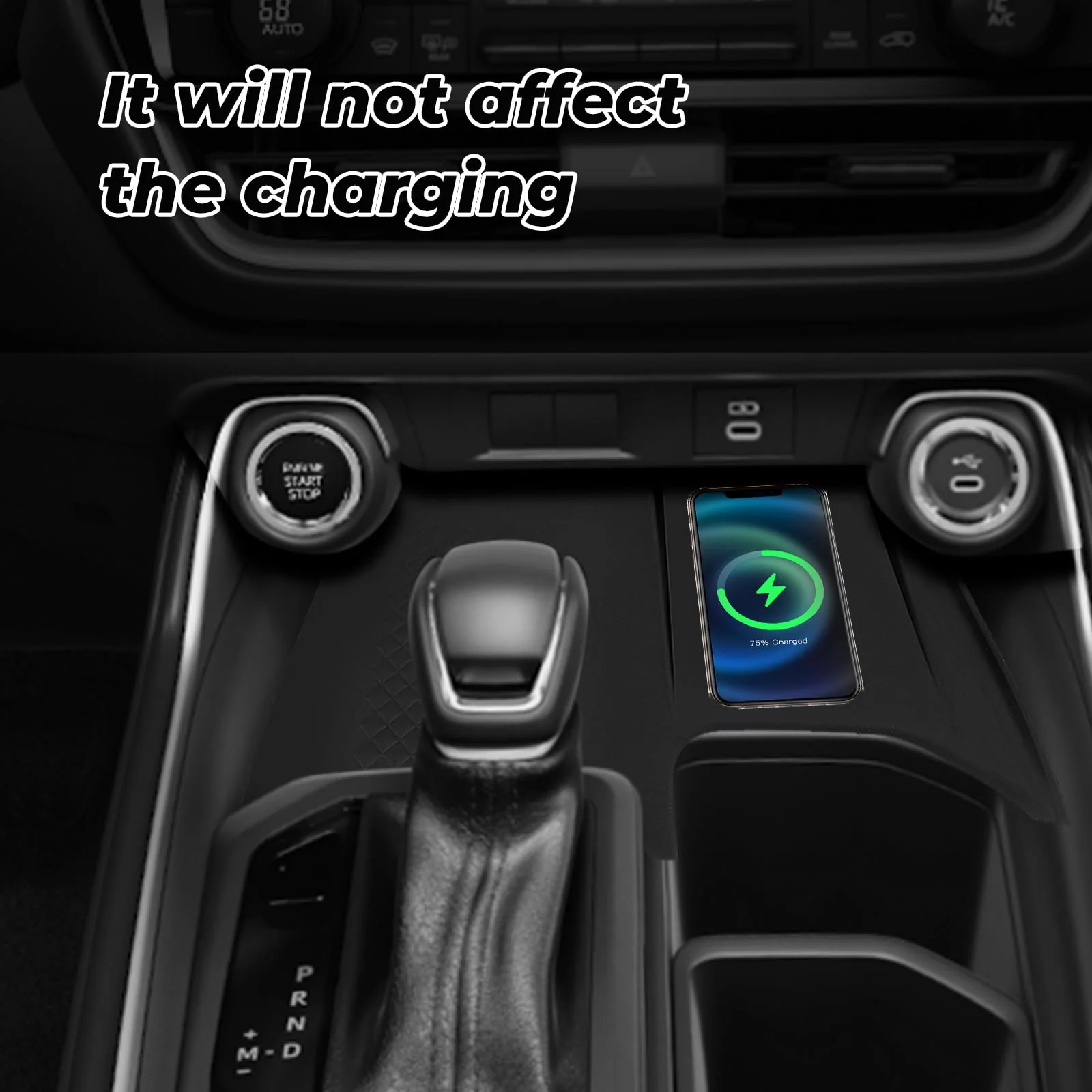 Wireless Charging Anti-Slip Mat for Grand Highlander 2024 2025, Black Silicone Protective Pad Liners for Grand Highlander Accessories - Image 5