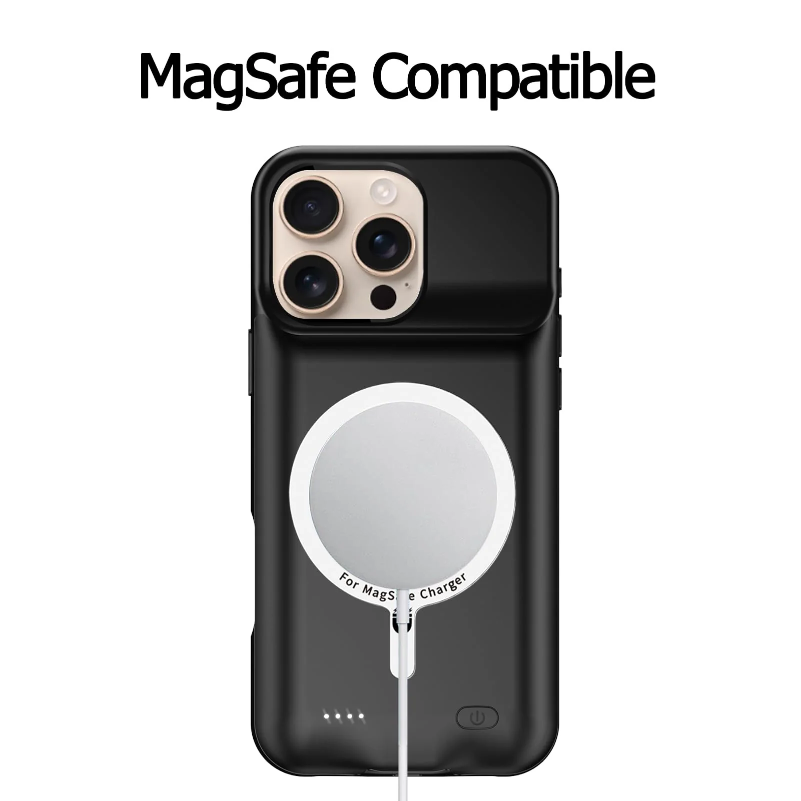 Wireless Charging Case for iPhone 16 Pro Max, 12000mAh High Capacity Portable Rechargeable Battery Case Qi Wireless Charging with iPhone 16 Pro Max (6.9 inch) Extended Battery Charger Case (Black) iPhone 16 Pro Max(6.9) - Image 5