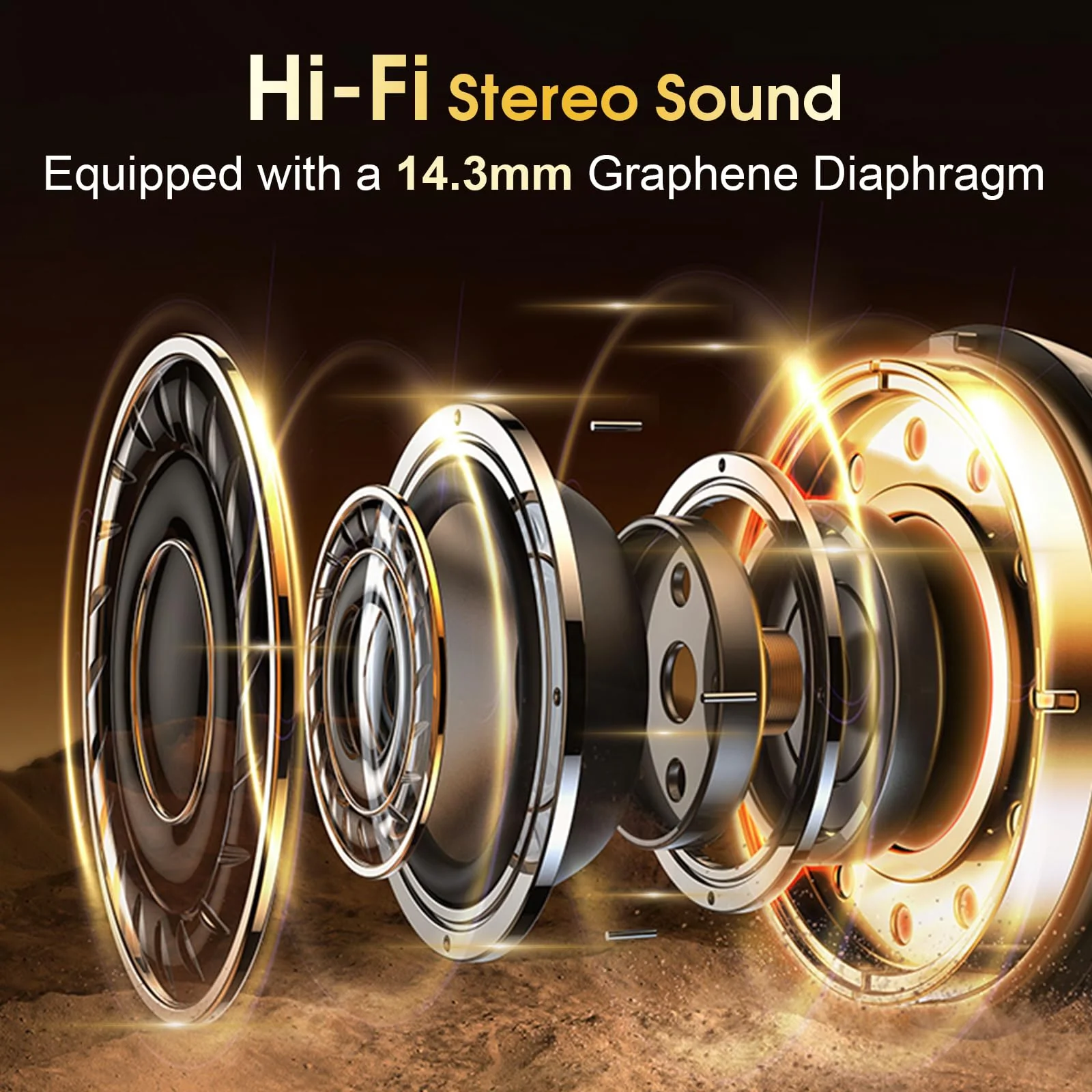 Wireless Earbuds 75hrs Bluetooth 5.3 Headphone Sport, 2024 Bluetooth Earbuds Stereo Deep Bass Over Ear Bud with Earhooks, ENC Noise Cancelling Mic, IPX7 Waterproof Earphone for Workout/Running Black - Image 3
