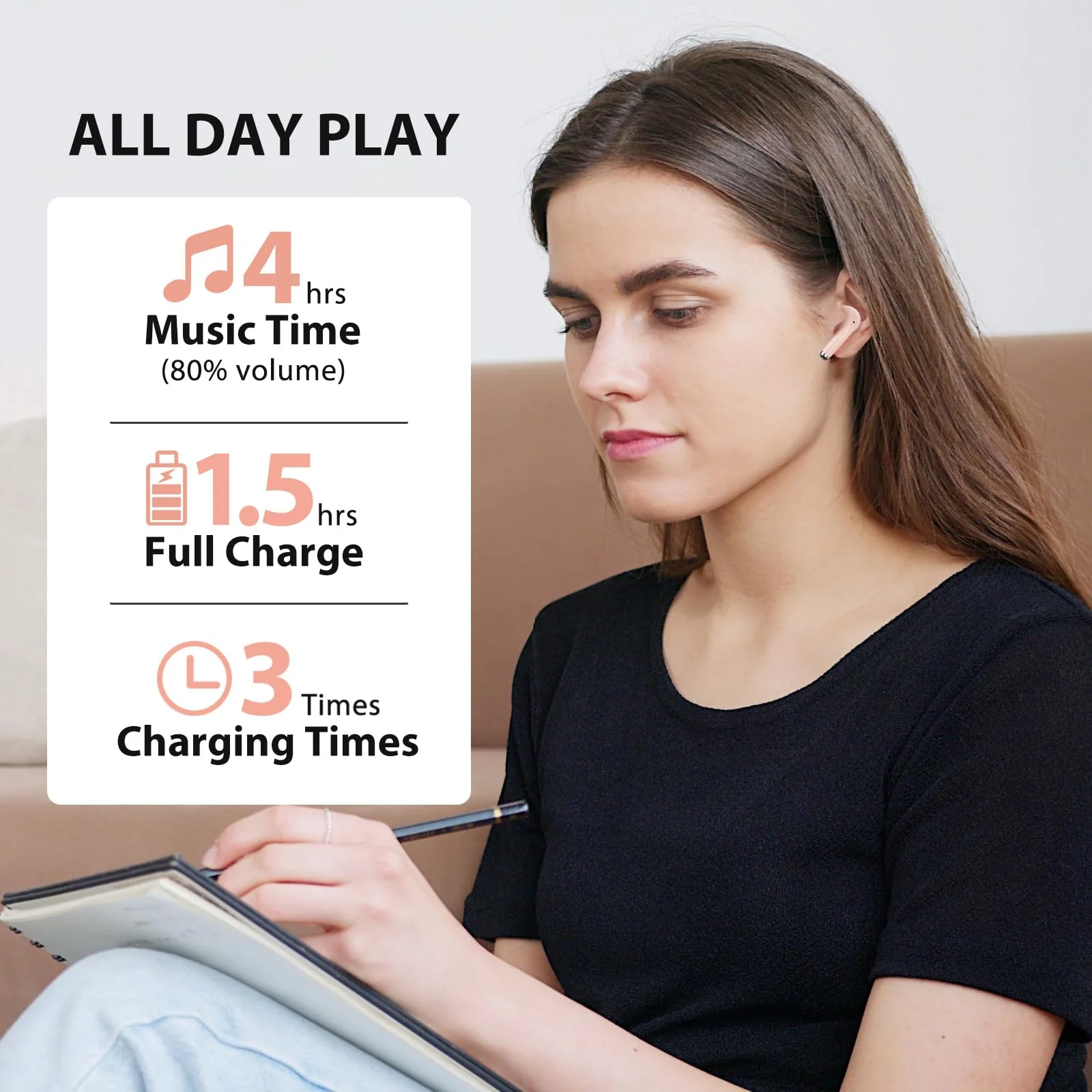 Wireless Earbuds for Samsung S24 Ultra S23 Fe S22+ S21, 5.3 Bluetooth Earbuds Ear Buds with Mic Touch HiFi Stereo Wireless Headphone for iPhone 15 Pro Max 14 Plus Pixel 8 7 Pro 6 A, Pink - Image 4