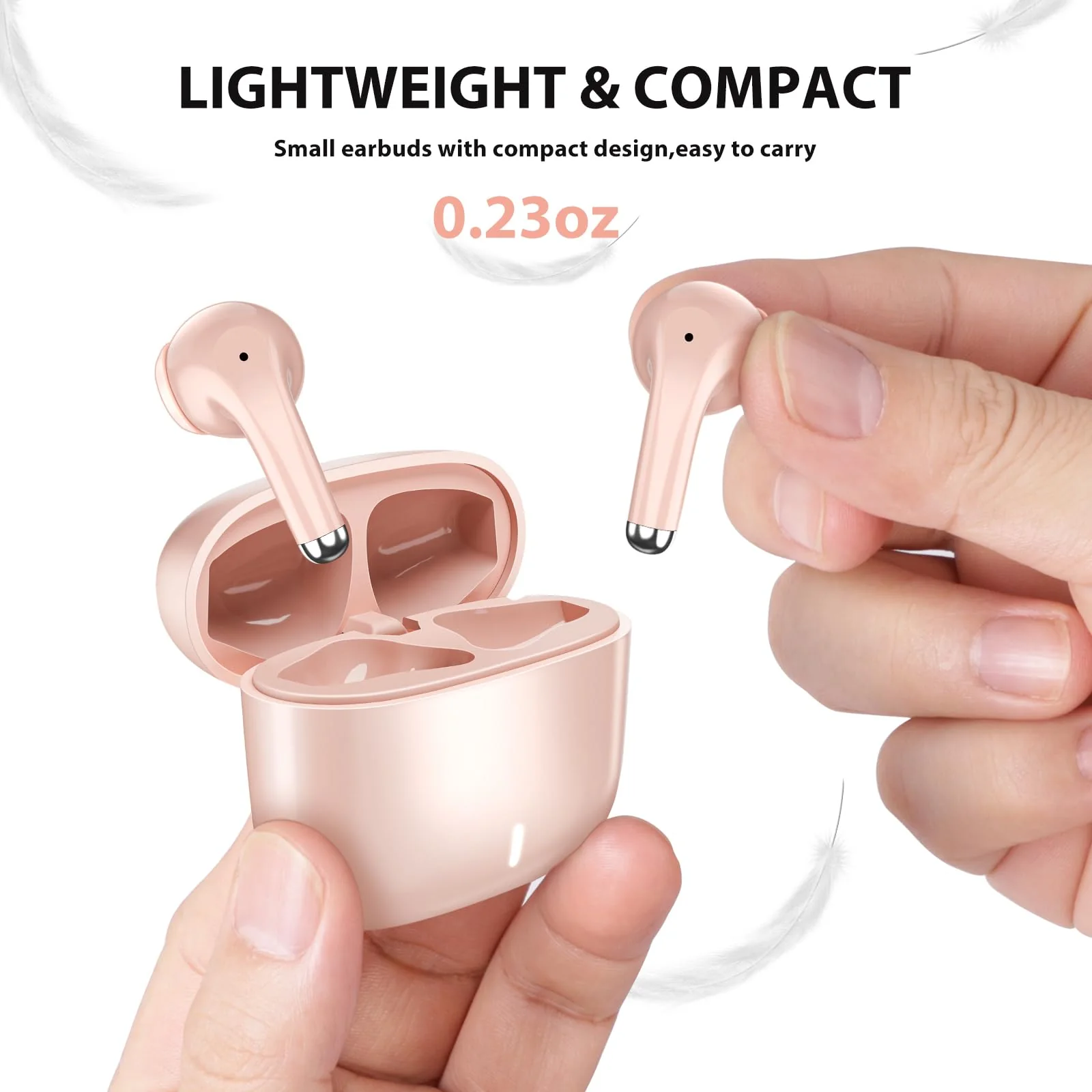 Wireless Earbuds for Samsung S24 Ultra S23 Fe S22+ S21, 5.3 Bluetooth Earbuds Ear Buds with Mic Touch HiFi Stereo Wireless Headphone for iPhone 15 Pro Max 14 Plus Pixel 8 7 Pro 6 A, Pink - Image 7