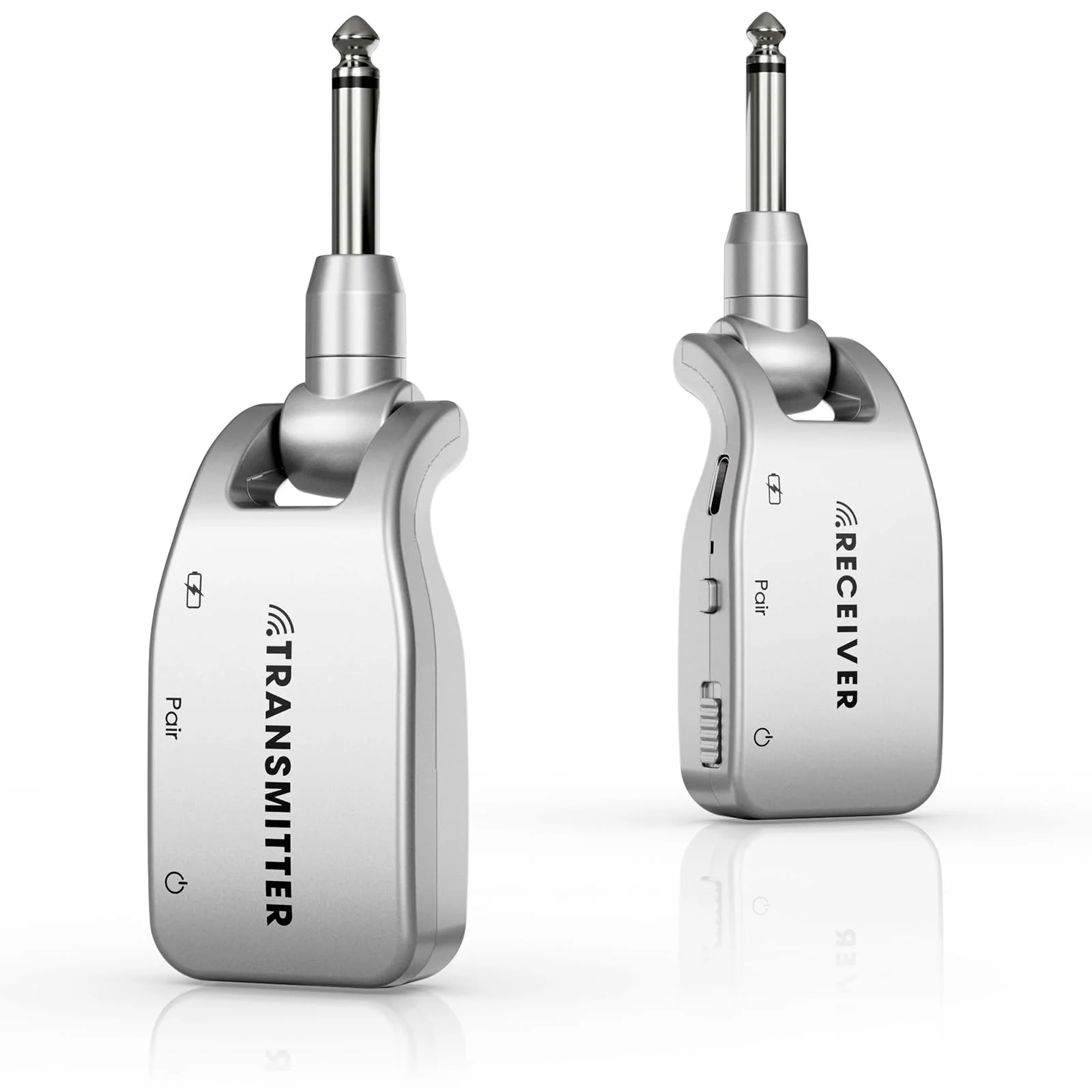 Wireless Guitar System 2.4 GHz Guitar wireless system wireless guitar transmitter receiver with USB 6 Channels Transmission Range for Electric Guitar Bass Acoustic Guitar,Band,Rehearsal,Show