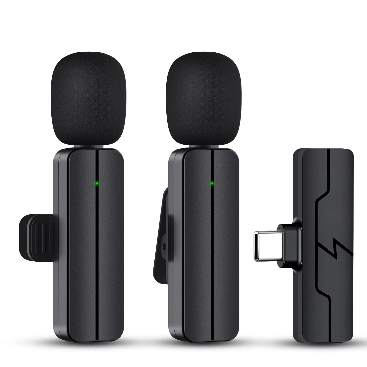 Wireless Lavalier Lapel Microphone for iPhone 15/Android/Computer - Bluetooth Mini Phone Mic for Video Recording, Clip-on USB C Microphones for YouTube Tiktok Podcast Vlog & Livestream USB C for iPhone 15