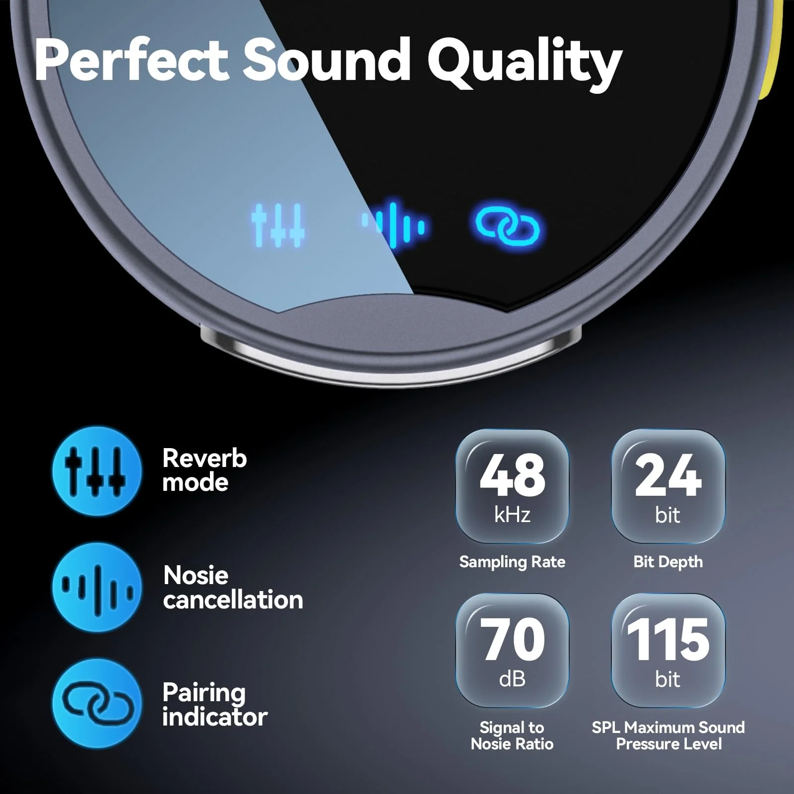 Wireless Lavalier Microphone for iPhone/Android, 200ft Range, Mini Microphone with Noise Cancellation, 25Hrs Battery Life Lapel Bluetooth Mic, USB C Wireless Lapel Mic for Video Recording For Phone - Image 2