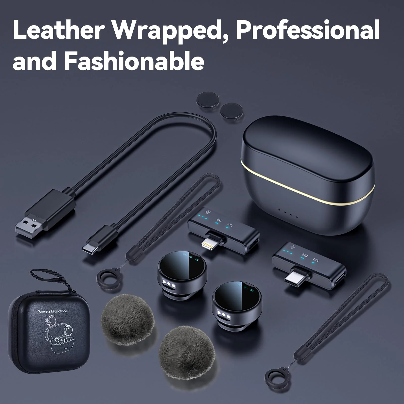 Wireless Lavalier Microphone for iPhone/Android, 200ft Range, Mini Microphone with Noise Cancellation, 25Hrs Battery Life Lapel Bluetooth Mic, USB C Wireless Lapel Mic for Video Recording For Phone - Image 5