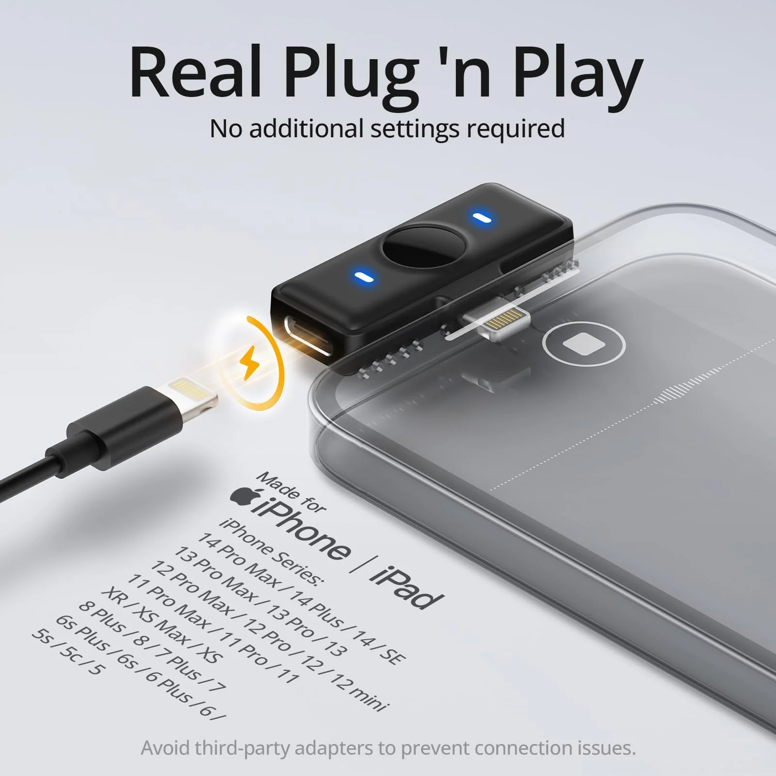 Wireless Lavalier Microphone for iPhone, Android, 48khz, 50Hrs Battery, Noise Cancellation, Magnetic Clip iPhone Microphone for Video Recording, Streaming, Vlogging 2TX+ 1RX(Lightning) - Image 5