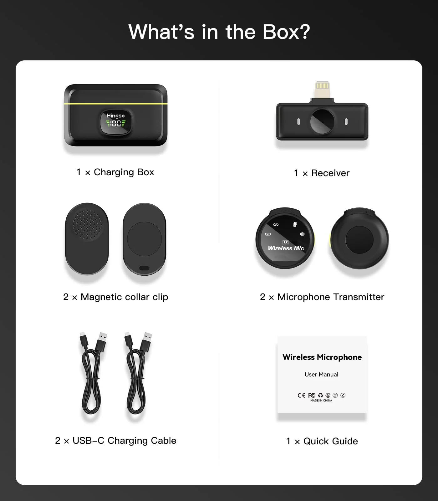 Wireless Lavalier Microphone for iPhone, Android, 48khz, 50Hrs Battery, Noise Cancellation, Magnetic Clip iPhone Microphone for Video Recording, Streaming, Vlogging 2TX+ 1RX(Lightning) - Image 8