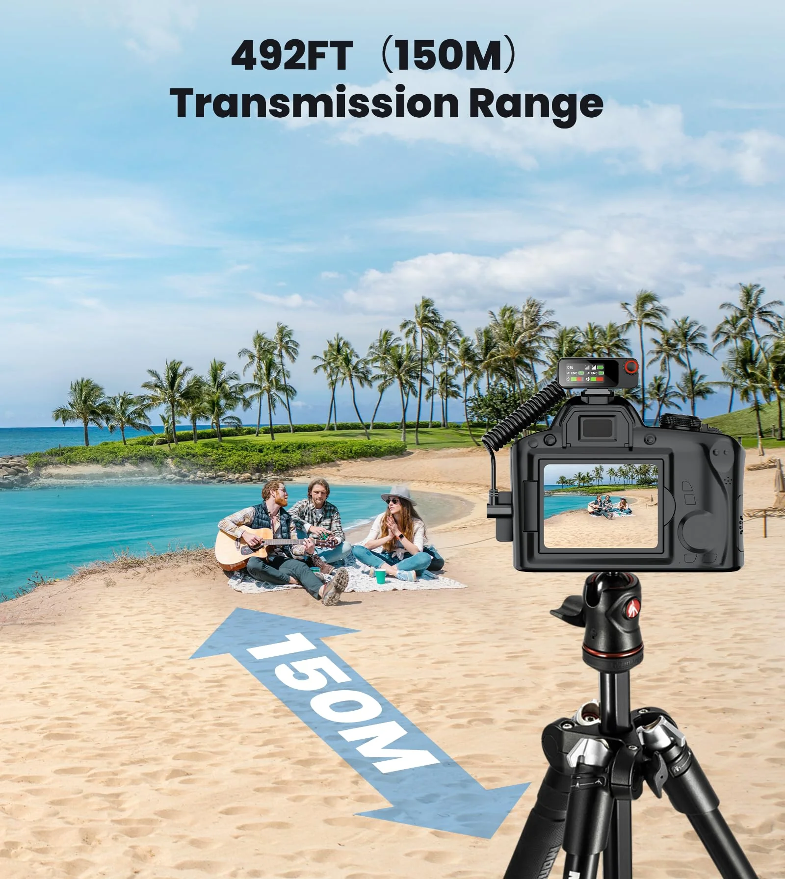 Wireless Lavalier Microphone for iPhone/Android/Camera/PC,AI Noise Canceling Clip-On Mic with Charging Case- Magnetic Dual Mics for Podcast, Vlog, Interview & Video Recording – 492Ft Range - Image 7
