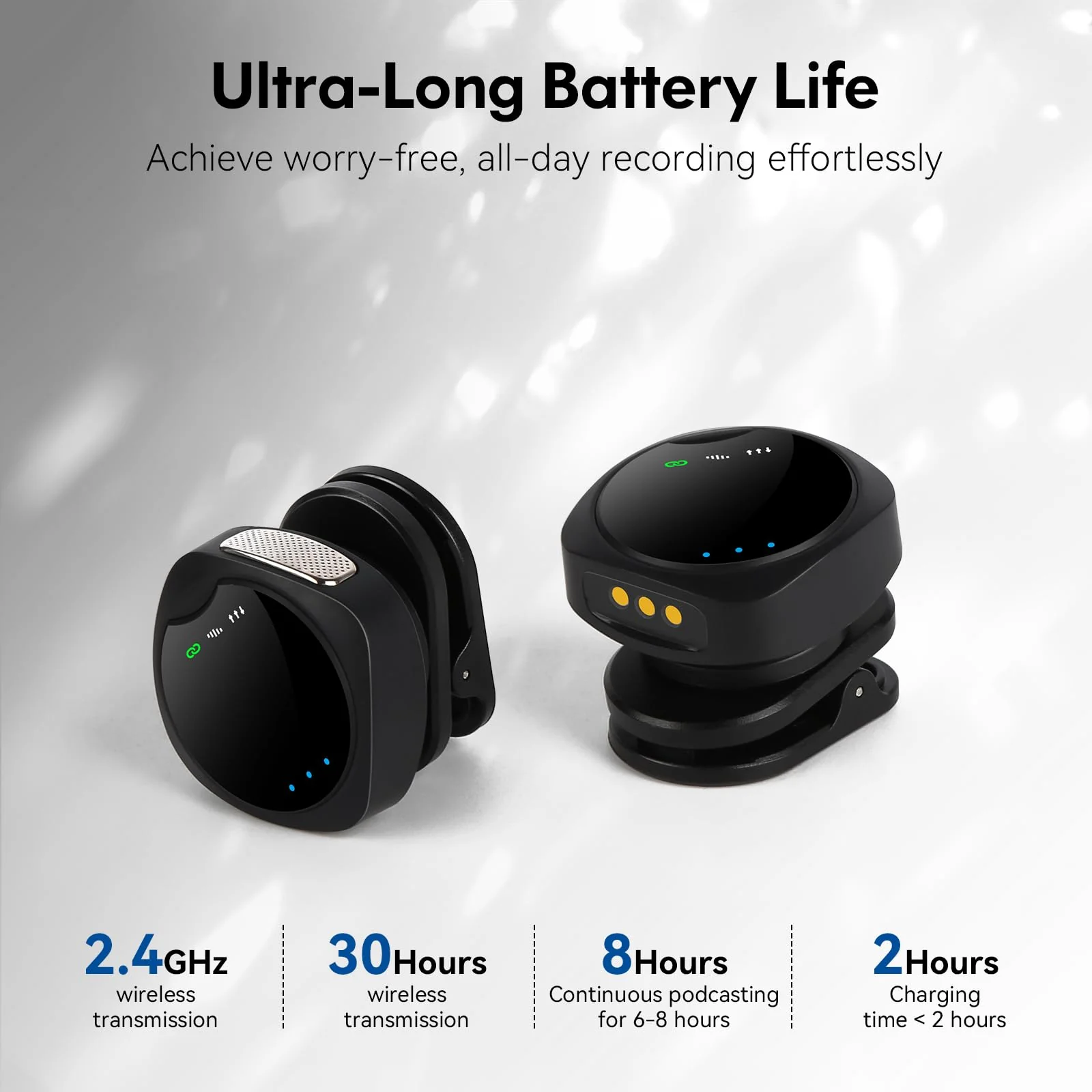Wireless Lavalier Microphone for iPhone/Android, Lapel Mics with Lightning/USB-C Plug-Play, 100FT Range, Omnidirectional Condenser Mic for Video Recording, Interview, Podcast, Vlog, YouTube - Image 5