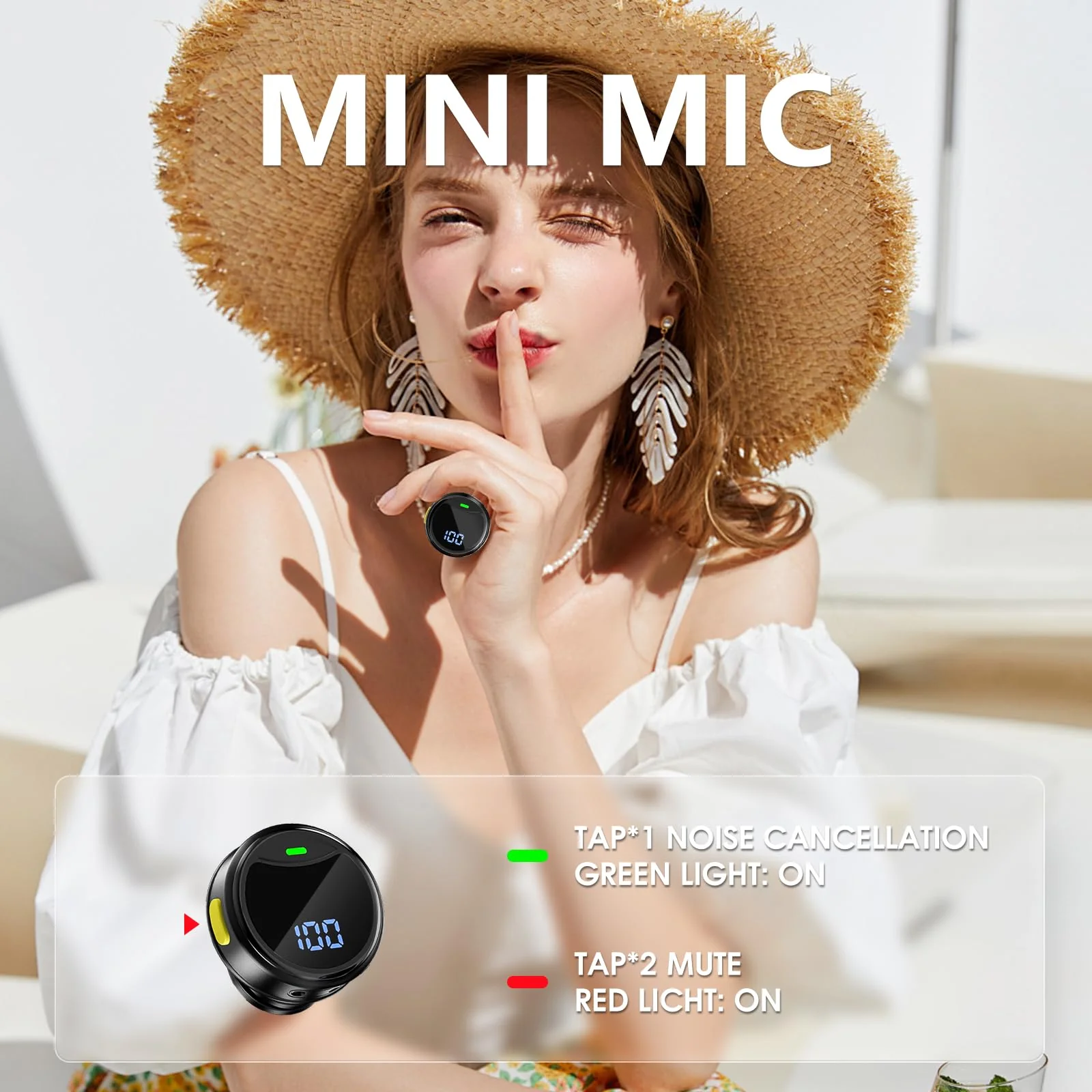 Wireless Lavalier Microphone for iPhone/Android, Mini Lapel Mic with Noise Cancellation, 48KHz 24Bit, 30h Battery Life, Mini Microphone for Video Recording, Vlogging - Image 3