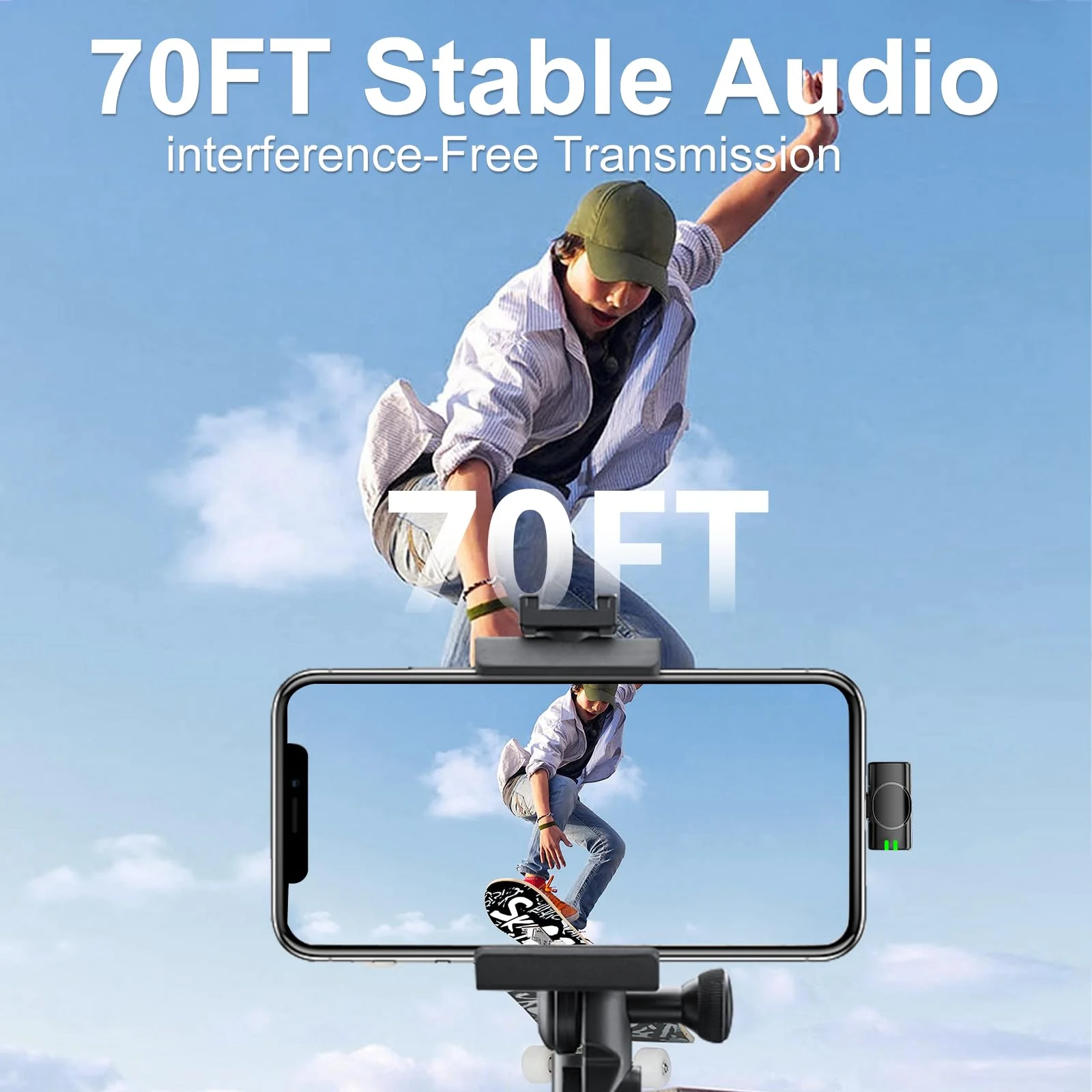 Wireless Lavalier Microphone for iPhone/Android, Mini Lapel Mic with Noise Cancellation, 48KHz 24Bit, 30h Battery Life, Mini Microphone for Video Recording, Vlogging - Image 7