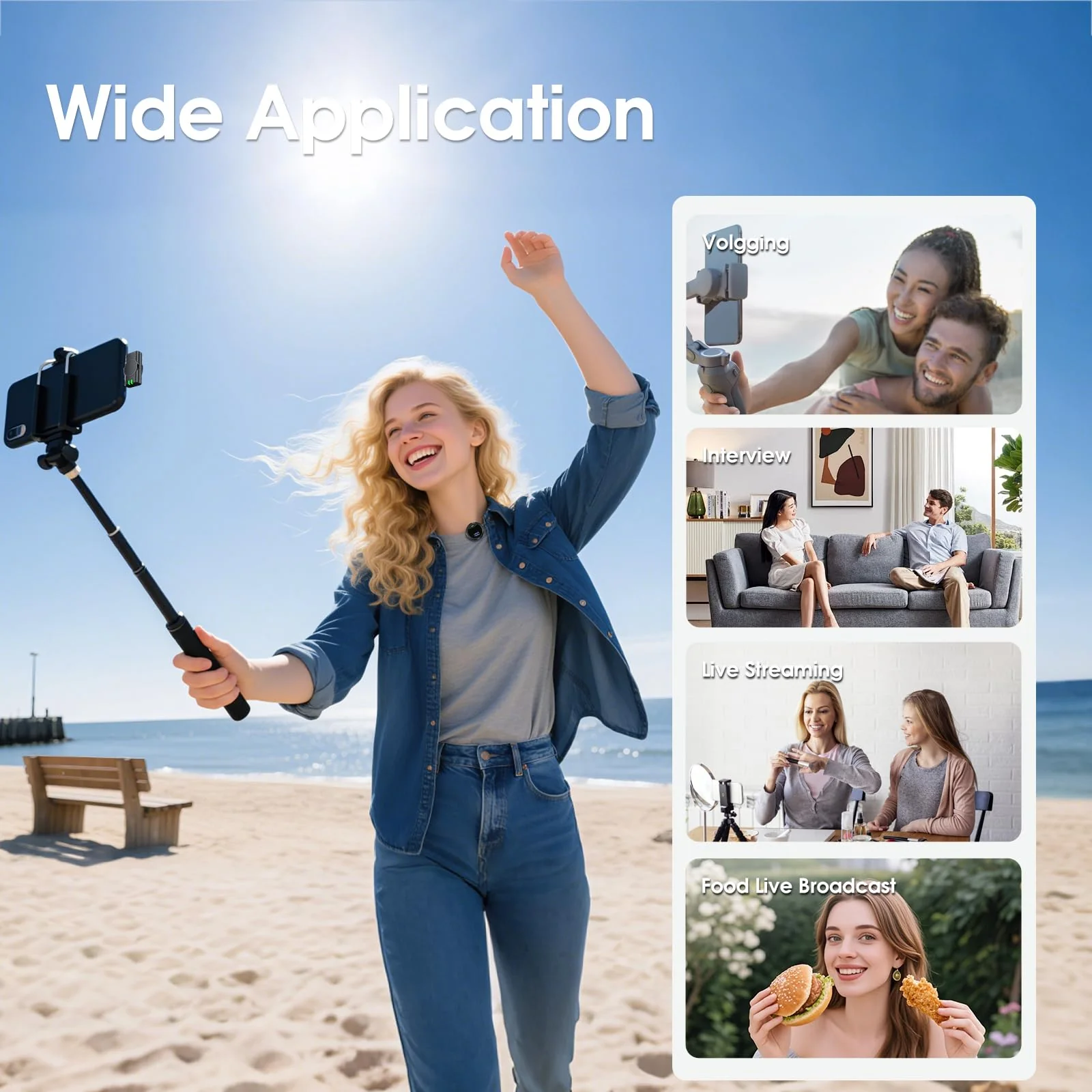 Wireless Lavalier Microphone for iPhone/Android, Mini Lapel Mic with Noise Cancellation, 48KHz 24Bit, 30h Battery Life, Mini Microphone for Video Recording, Vlogging - Image 8