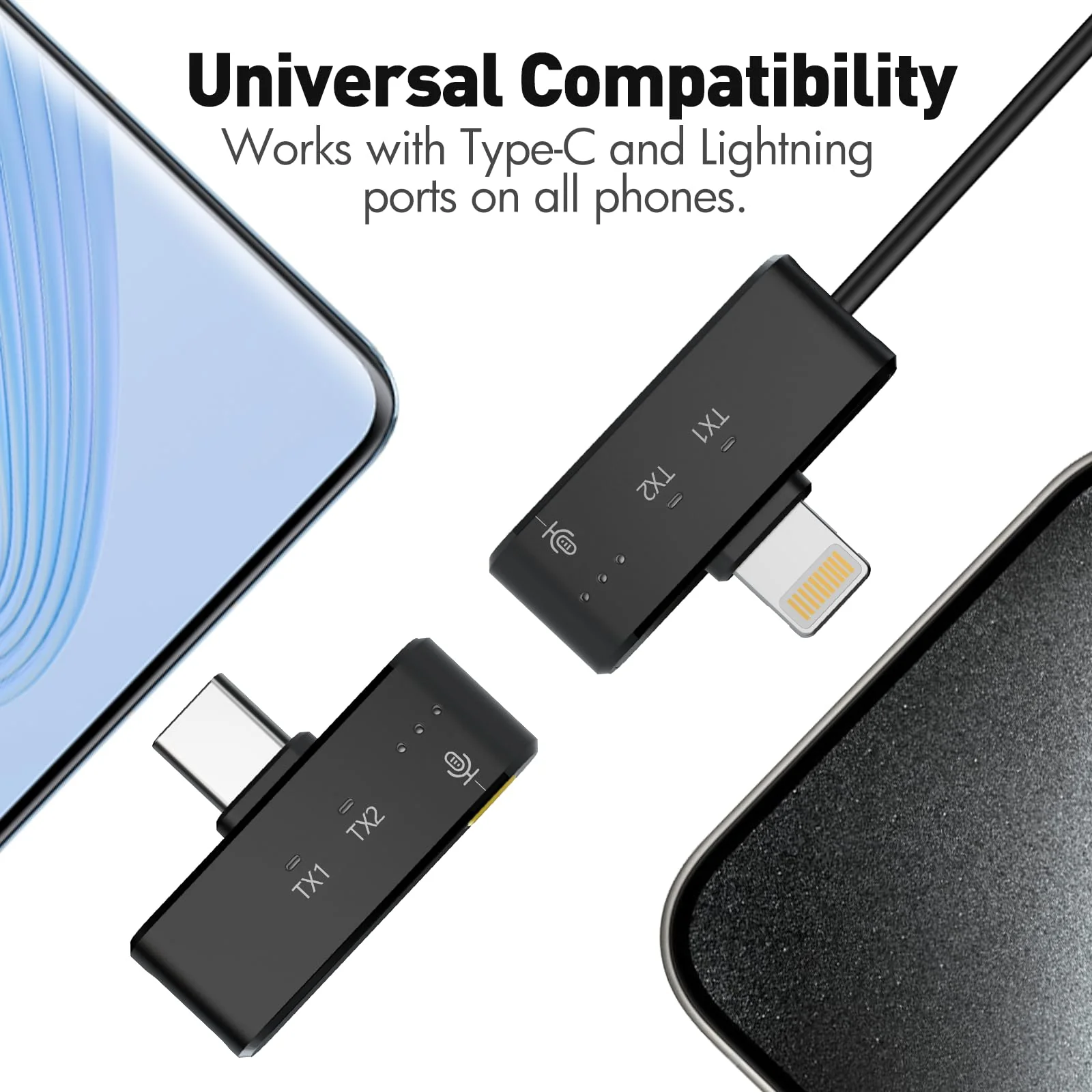 Wireless Lavalier Microphone for iPhone/Android, Mini Microphone with Noise Cancellation, 18Hrs Battery Life, Lapel Bluetooth Mic, USB C Wireless Lapel Microphone for Video Recording - Image 5