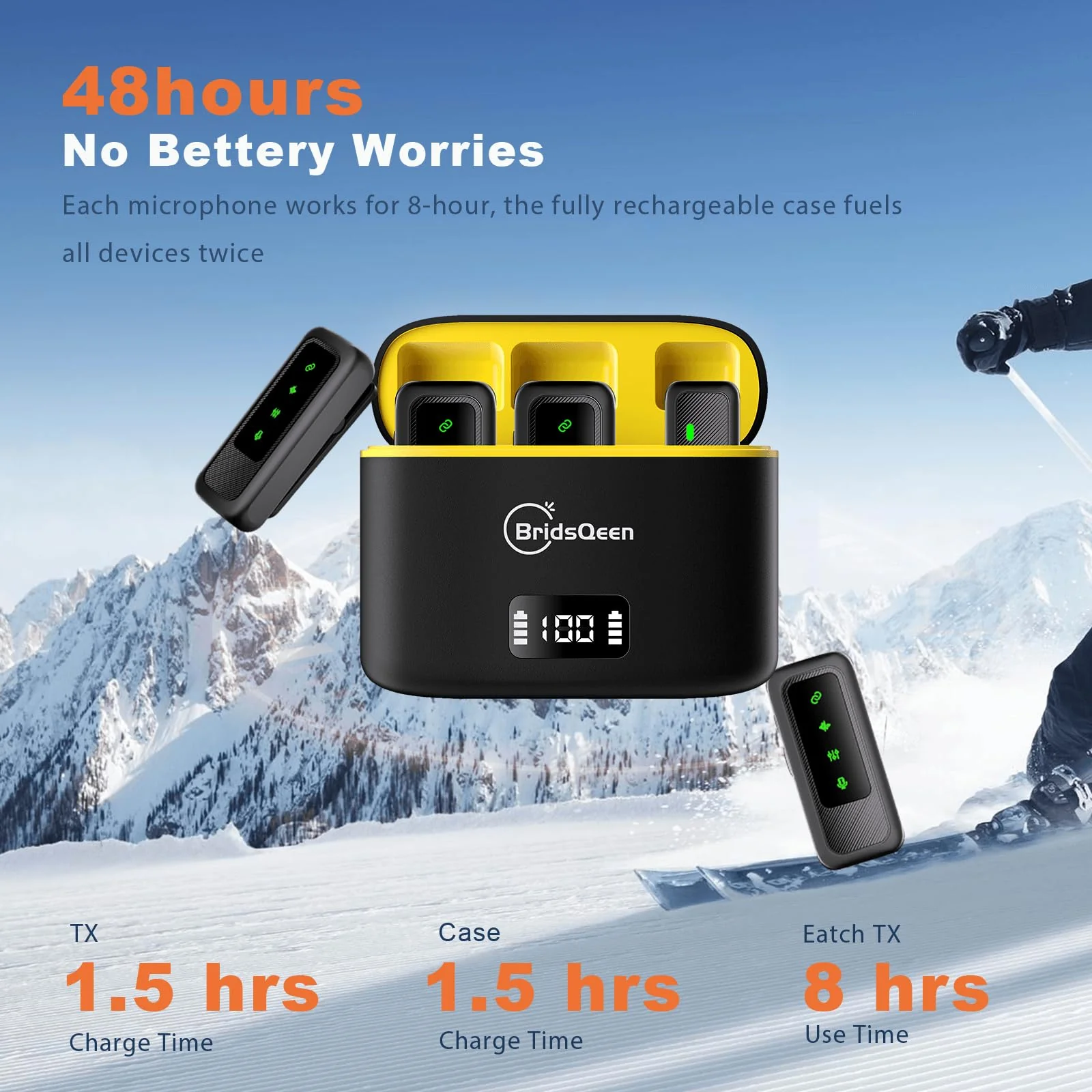 Wireless Lavalier Microphone for iPhone Android pc ipad, with 48H Charging Case, 130ft Range,Noise Cancelling, mini Mic for YouTube Vlog, Live Stream,Video Recording Podcast,Online meeting and class UsbC+Lighting - Image 2