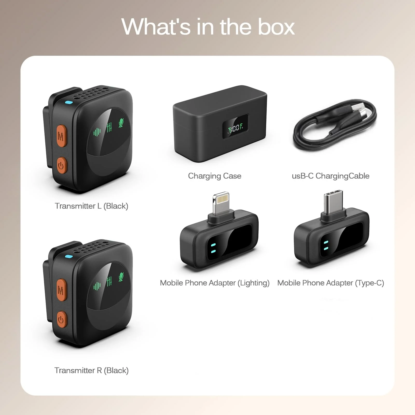 Wireless Lavalier Microphone for iPhone/Android/PC/Laptop Mic 2 (2 TX + 2 RX + Charging Case), with Noise Cancellation, 30H Battery for Video Recording, Streaming YouTube, TikTok - Image 3
