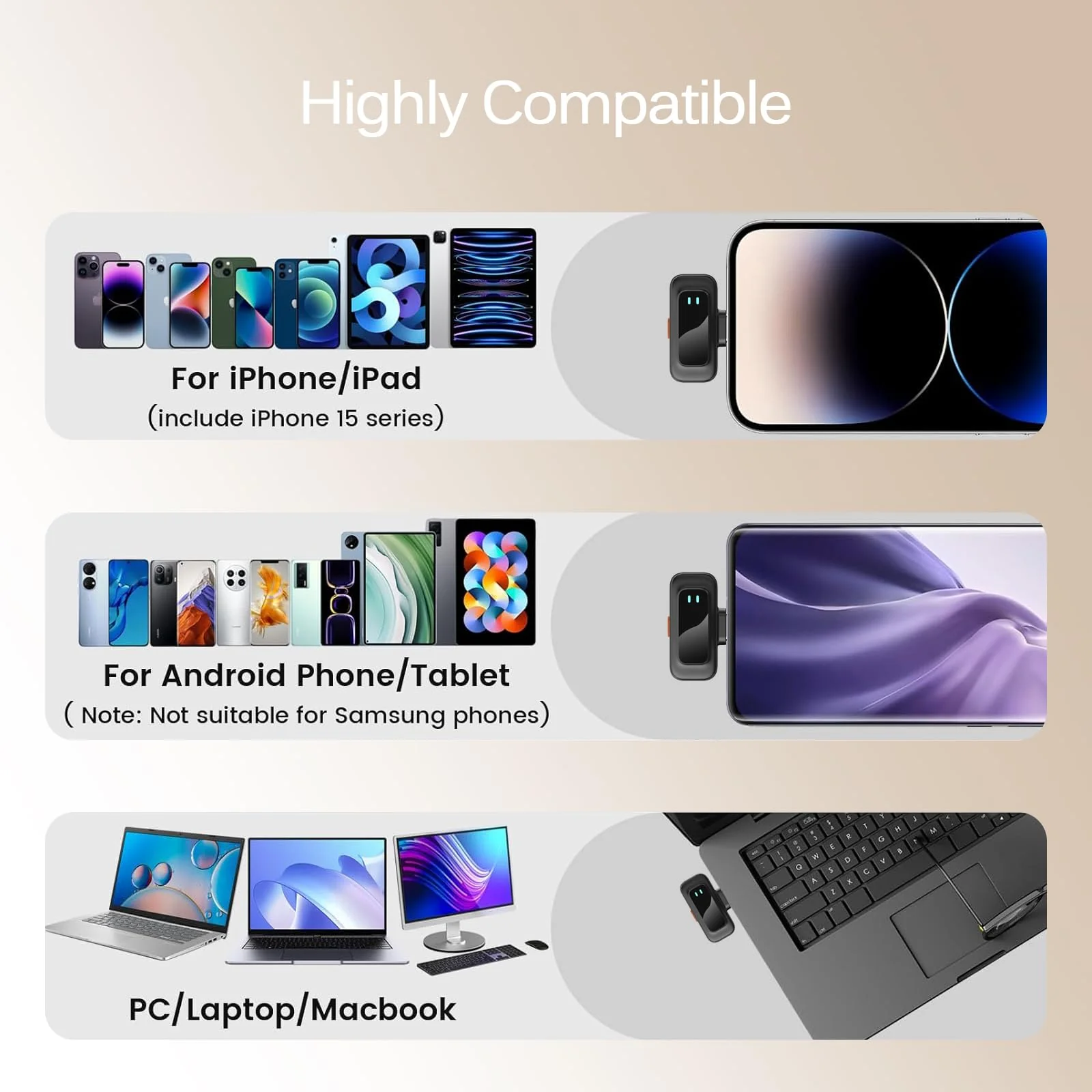 Wireless Lavalier Microphone for iPhone/Android/PC/Laptop Mic 2 (2 TX + 2 RX + Charging Case), with Noise Cancellation, 30H Battery for Video Recording, Streaming YouTube, TikTok - Image 5