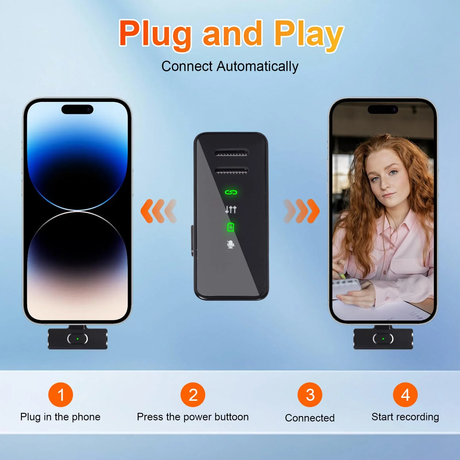 Wireless Lavalier Microphone for iPhone iPad Android - USB C Charging Case, Lapel Mic for Live Streaming, Video Recording, YouTube, Interviews, Meetings & Vlogging - Image 4
