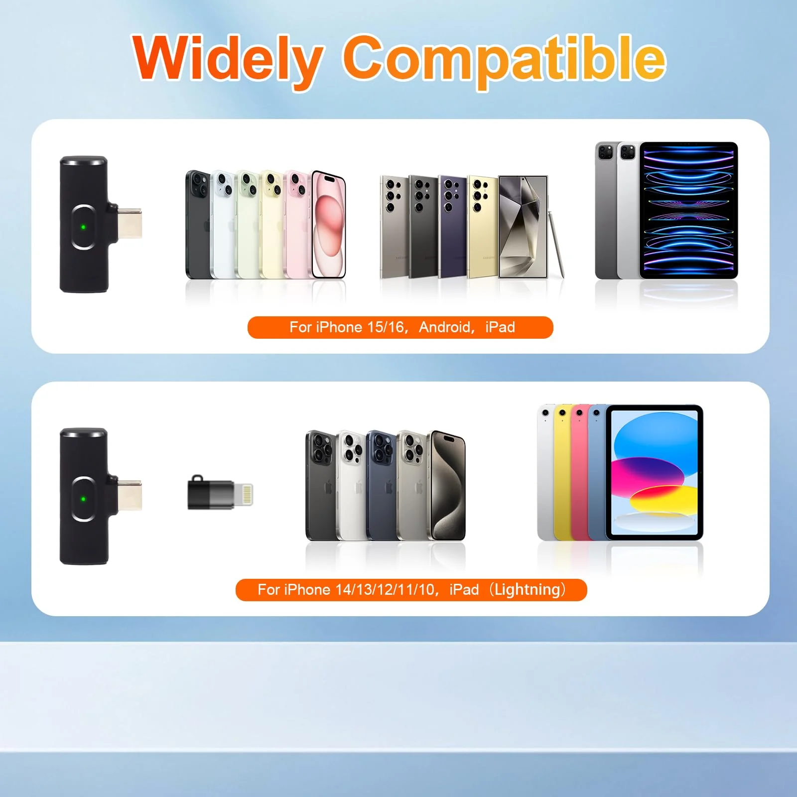 Wireless Lavalier Microphone for iPhone iPad Android - USB C Charging Case, Lapel Mic for Live Streaming, Video Recording, YouTube, Interviews, Meetings & Vlogging - Image 6