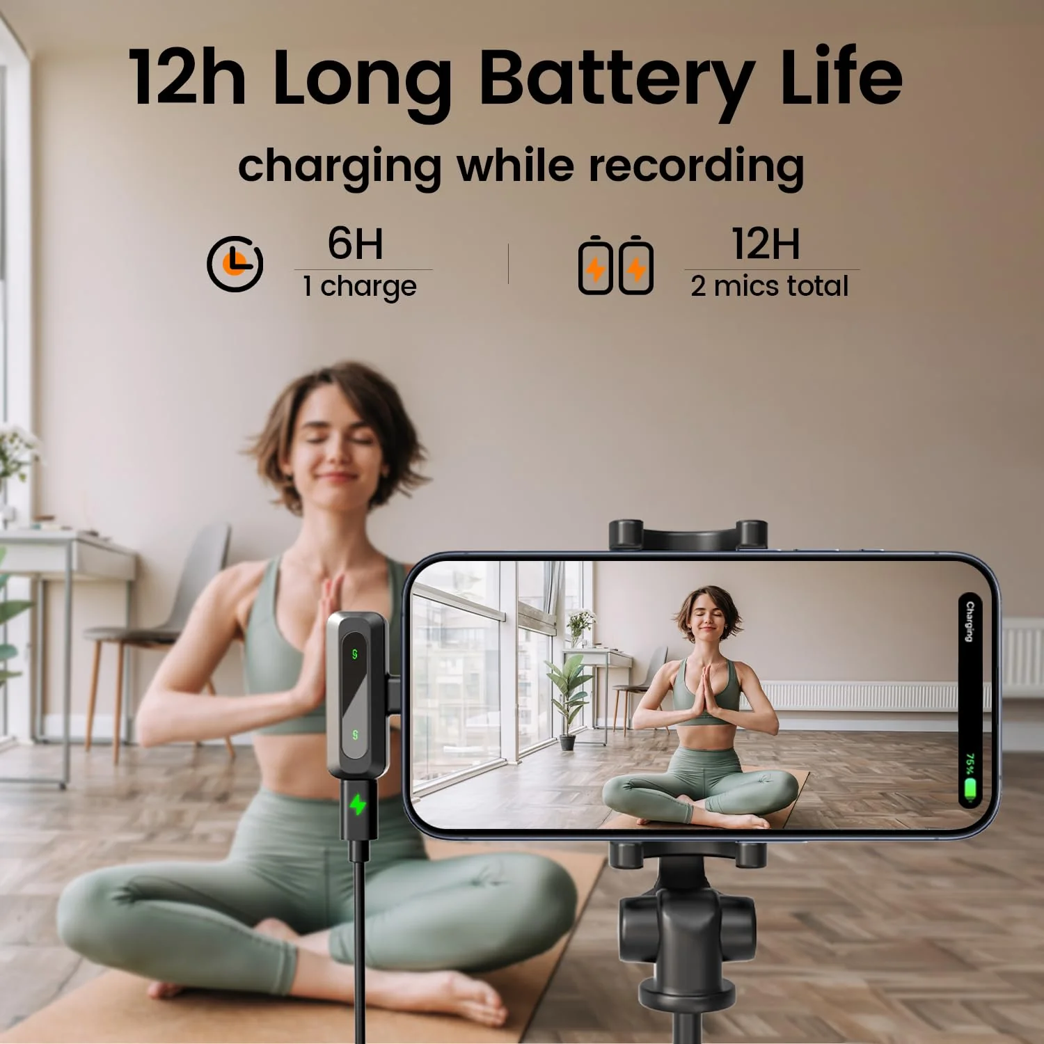Wireless Lavalier Microphone for iPhone iPad,Mini Microphone for iPhone with Noise Cancelling,lapel microphone wireless for Content Creator Video Recording, Streaming, Vlogging (Lighting Only) - Image 6