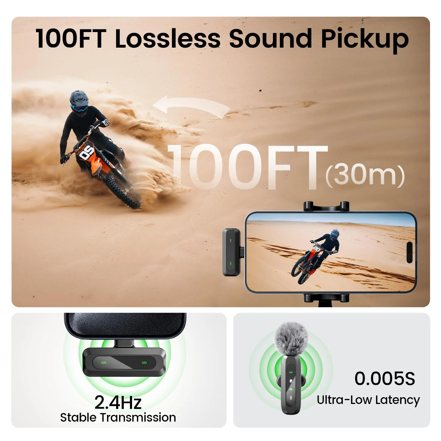 Wireless Lavalier Microphone for iPhone iPad,Mini Microphone for iPhone with Noise Cancelling,lapel microphone wireless for Content Creator Video Recording, Streaming, Vlogging (Lighting Only) - Image 8