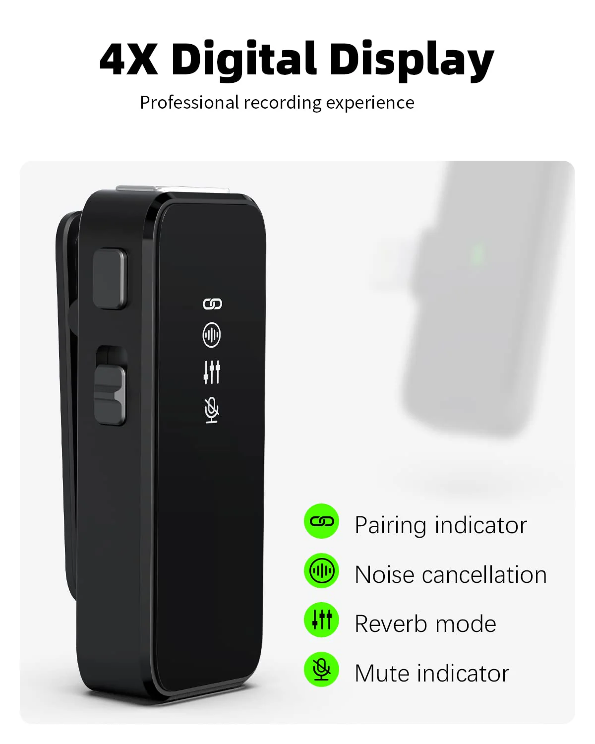 Wireless Lavalier Microphone for iPhone with Noise Cancellation, 100ft Transmission, 18H Battery Life, Wireless Lapel Microphone for Video Recording - Image 3