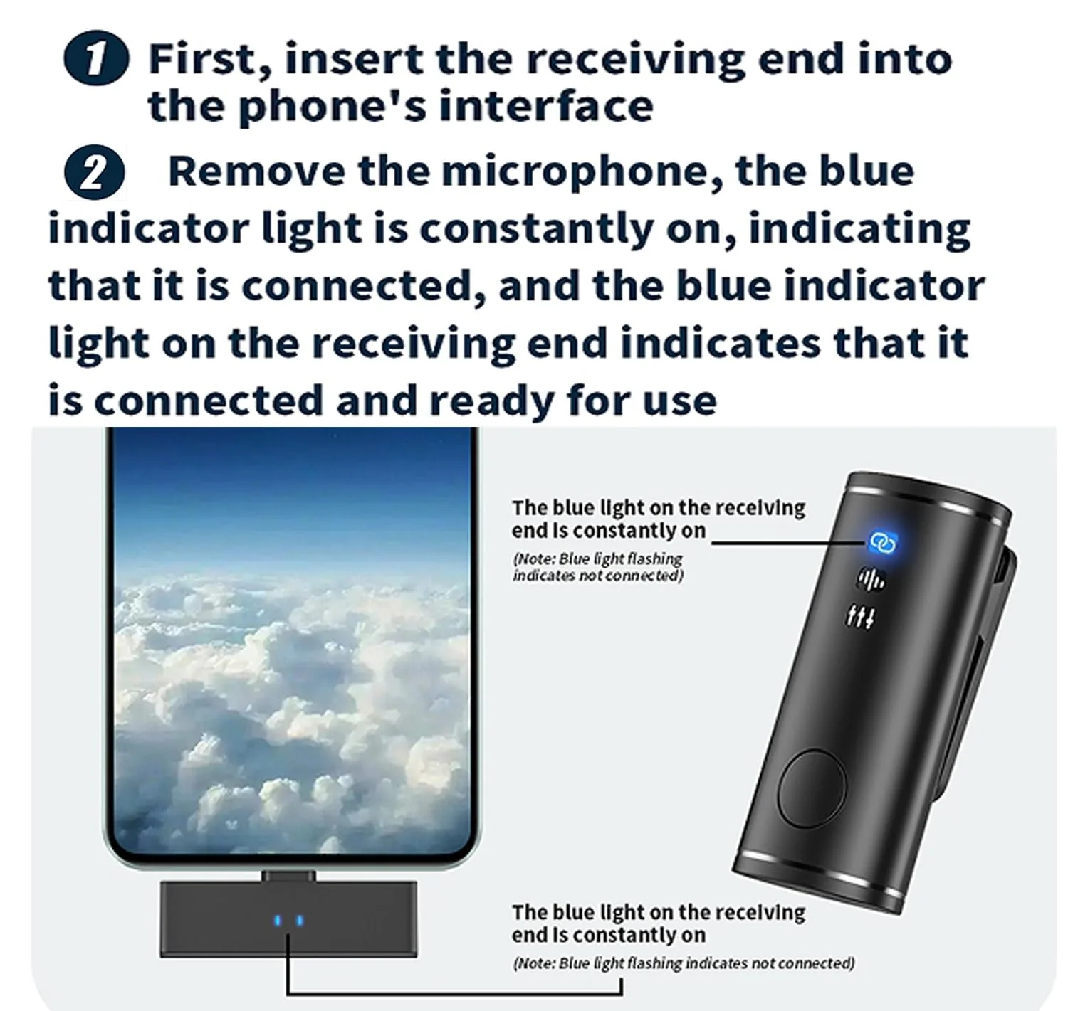 Wireless Lavalier Microphone-Mini Microphone with Noise Cancelling(2 TX + 2 RX + Charging Case), 15Hr Battery, Wireless Microphones for iPhone/iPad/Android,for Video Recording,Live Streaming,Interview - Image 9