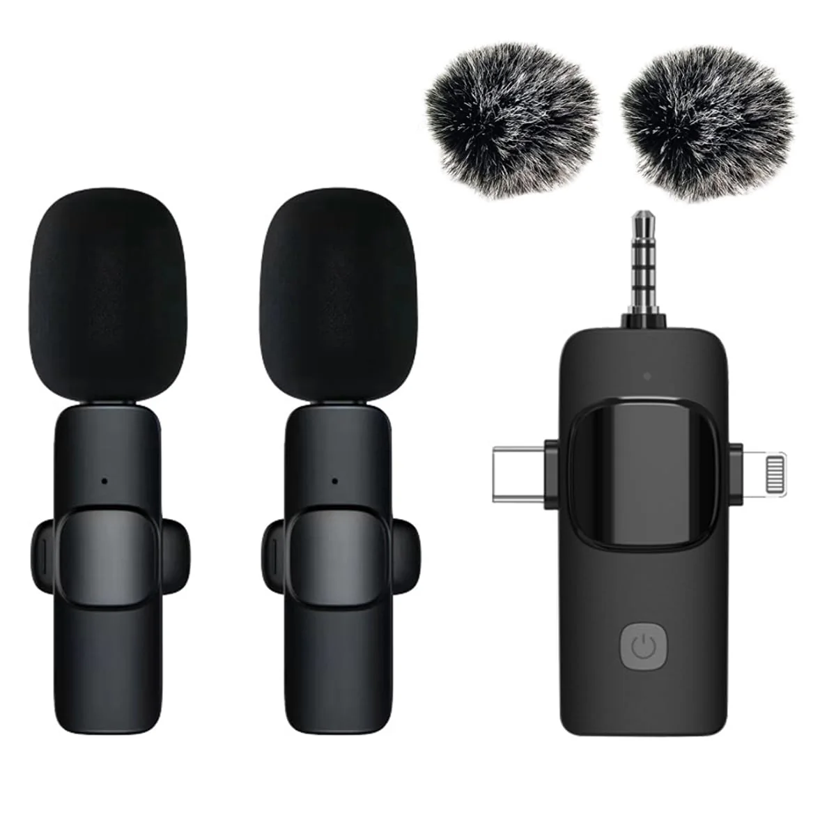 Wireless Lavalier Microphone, Professional Wireless Lavalier Lapel Mic, Portable Clip Mini Mic for Interview/Vlog/Livestream/Podcast/Teaching, Audio & Video for iPhone, Android/Pad/Camera/Laptop
