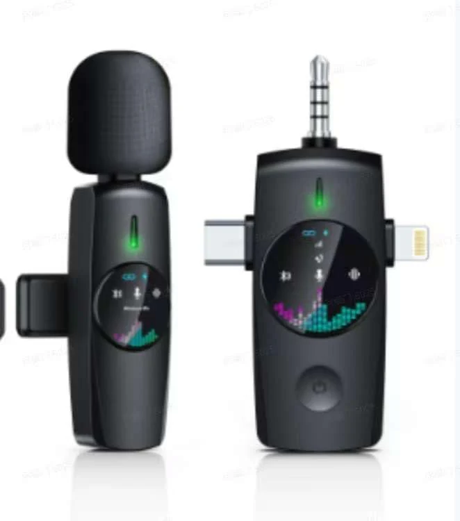 Wireless Lavalier Microphone System, 2 Channel, Omnidirectional, USB, RF & Bluetooth, for DSLR, Cameras, Computers Black