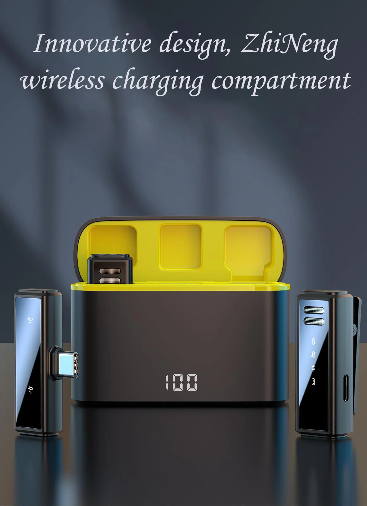 Wireless Lavalier Microphone with Charging Case for iPhone, iPad with Lightning Connector, Set of 2, Plug and Play, 100ft Range, Noise Cancelling - Image 2