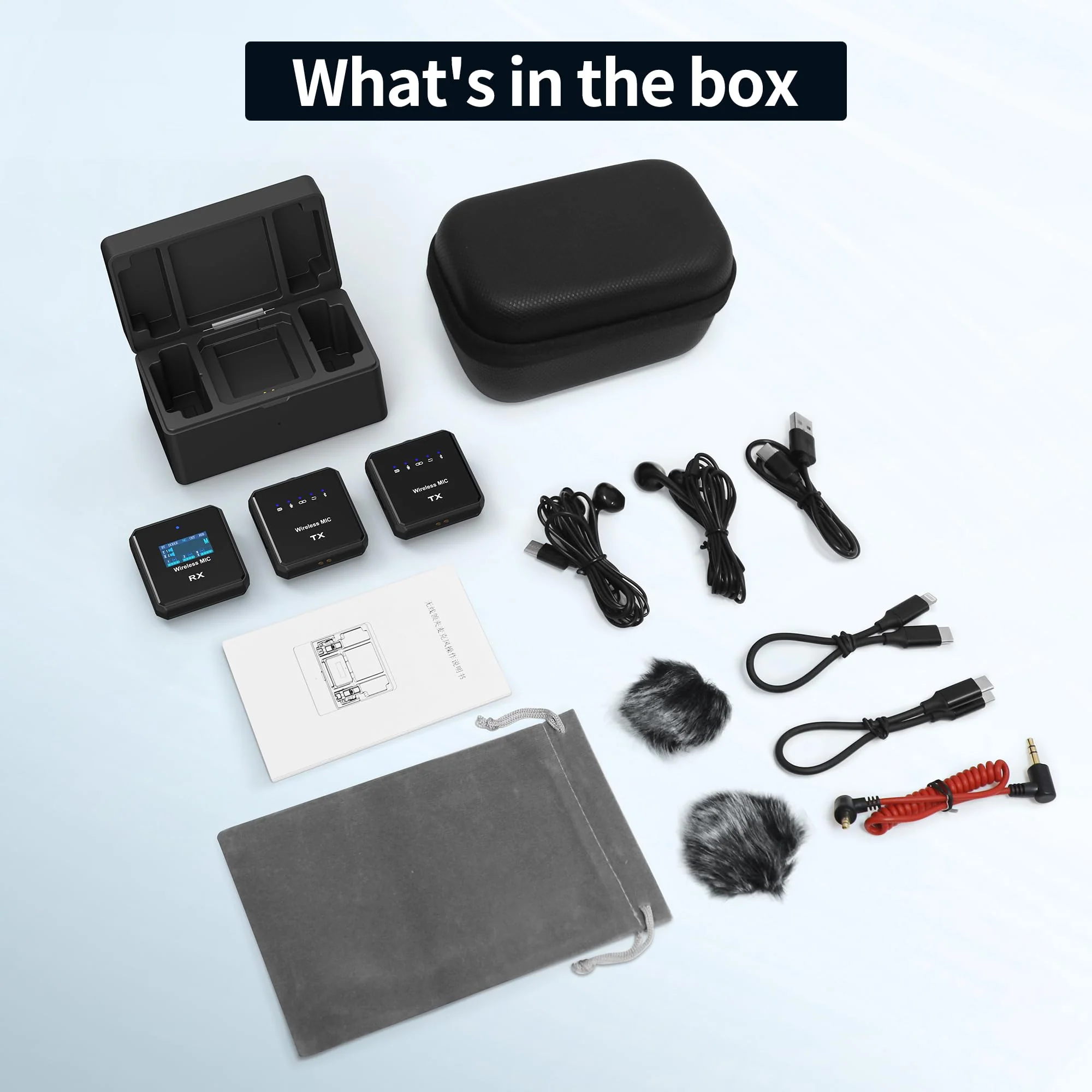 Wireless Lavalier Microphone with Noise Cancellation, 656 ft Range, 24-Hour Battery, Dual Channel, Compact Lapel Microphone Wireless for DSLR Cameras, iPhone, Android, Streaming, Recording, Vlog DX06 - Image 8