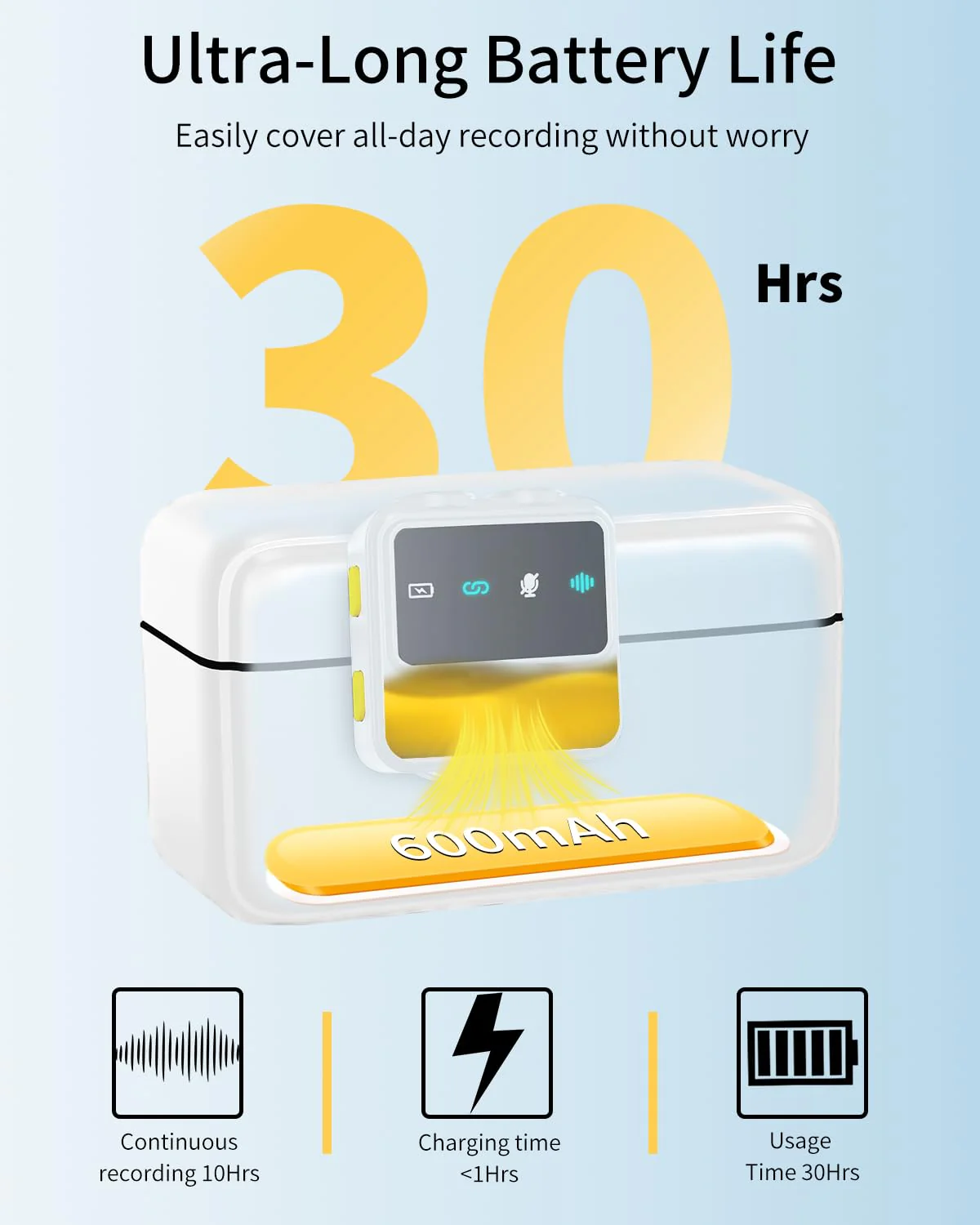 Wireless Microphone for iPhone Mini Lav Mic with Smart Noise Reduction, Reverb Effect, 30H Battery Life, Suitable for Podcast, Vlogging, Streaming - Ideal for Content Creators and Streamers White Mic for iOS/Android - Image 5
