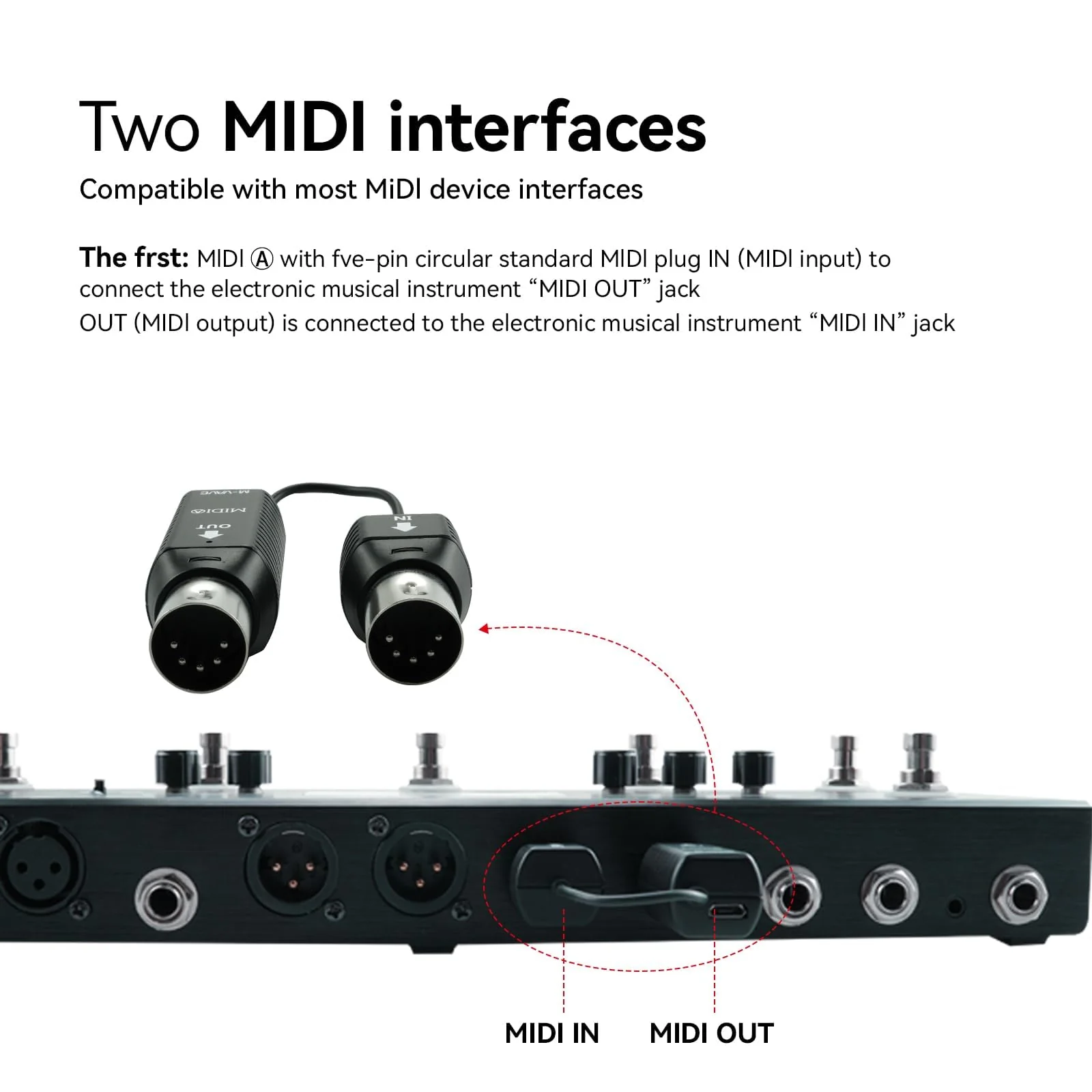 Wireless MIDI Interface, USB Bluetooth Option for MIDI Controller Mac, iOS, Windows, MIDI Transmission System Ultra Low Latency, 5-PIN DIN Interface Wireless MIDI Synthesizer Keytar Digital Piano - Image 4